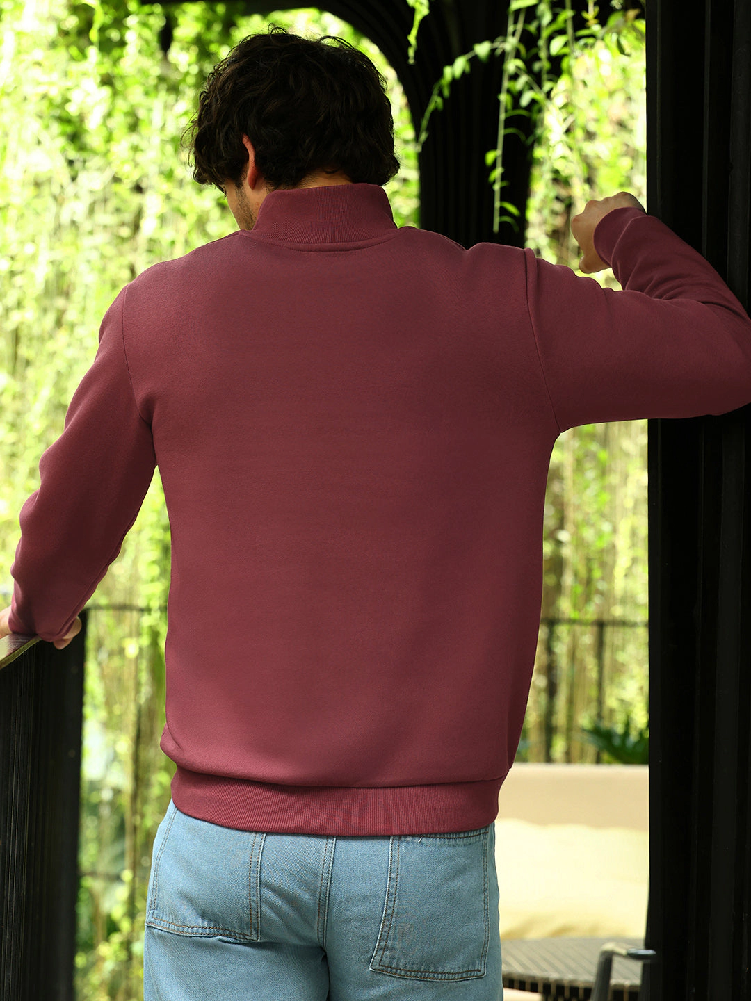 Panel-Stitch Knit Sweatshirt