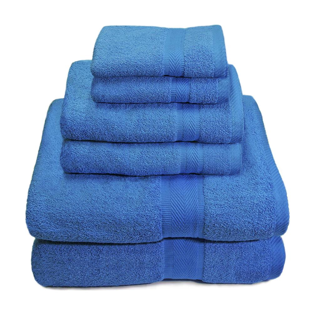 Cozy Home 100% Cotton 6 Piece Towel Set Royal Blue