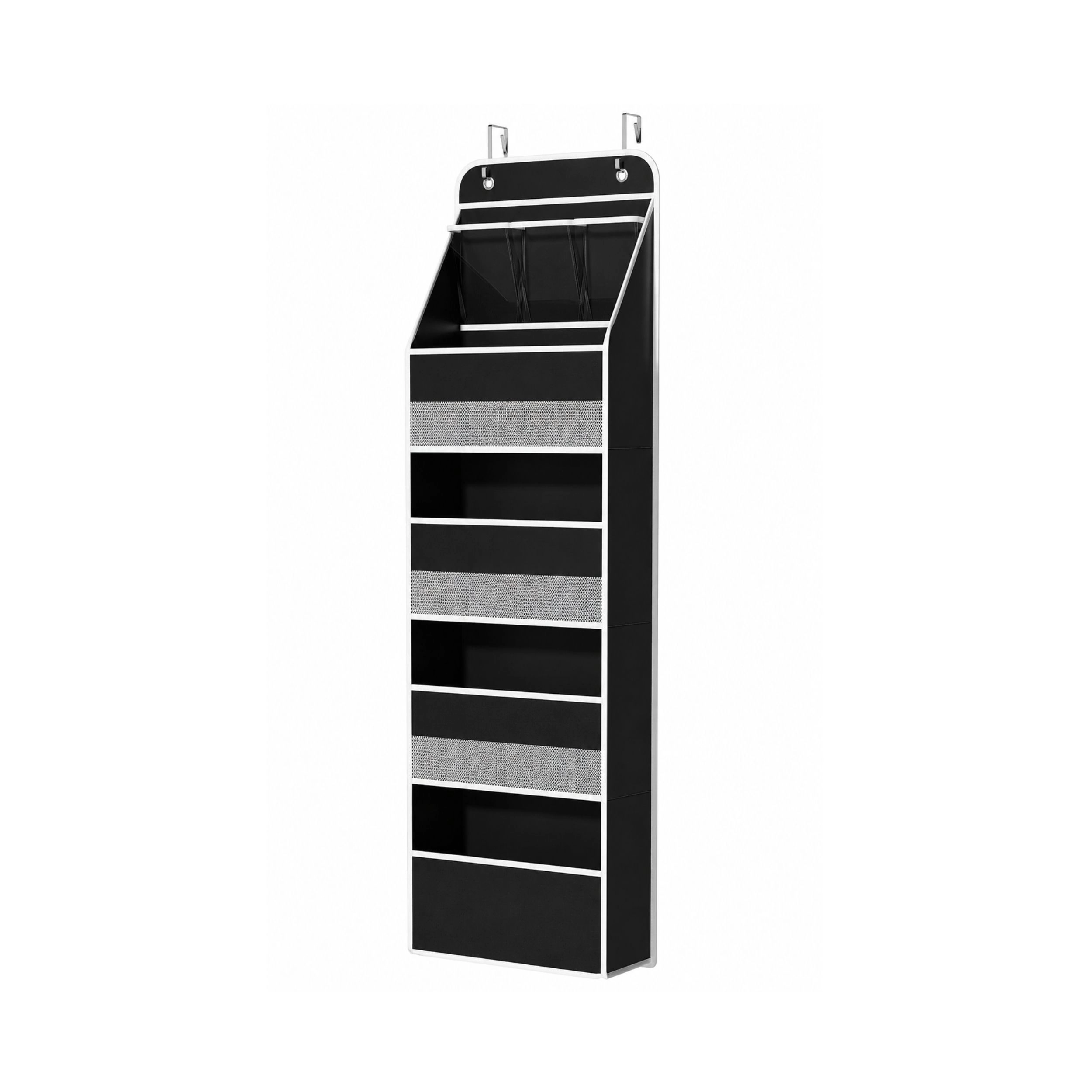 Stock Preferred Fabric Over Door Hanging Organizer 5 Shelf with Mesh Pockets