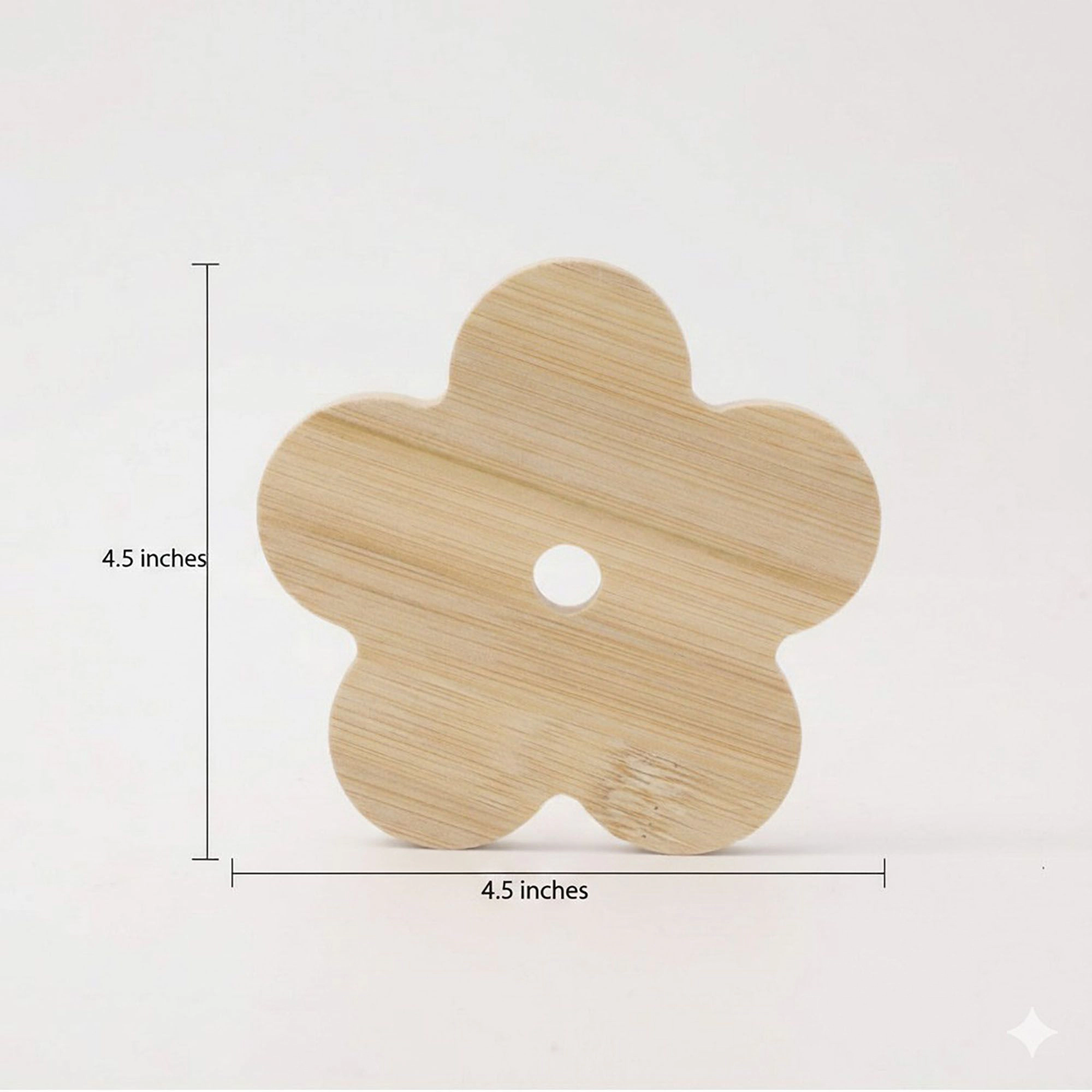Alilang Unisex 5-Piece Bamboo Flower Shaped Coaster Set with Holder Stand