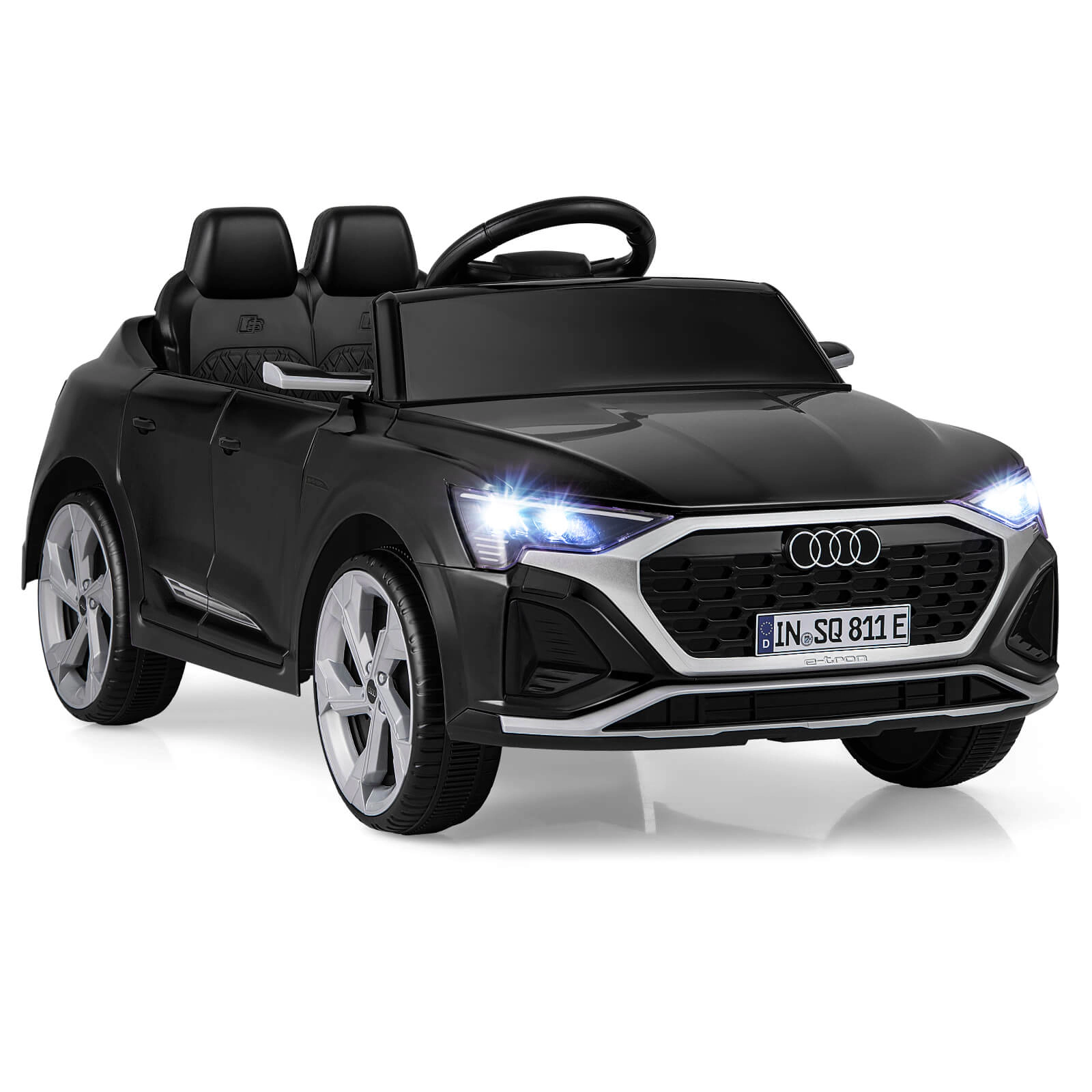 Costway 12V Kids Ride On Car w/Remote Control 4 Wheels Suspension 3 Speeds LED Headlight