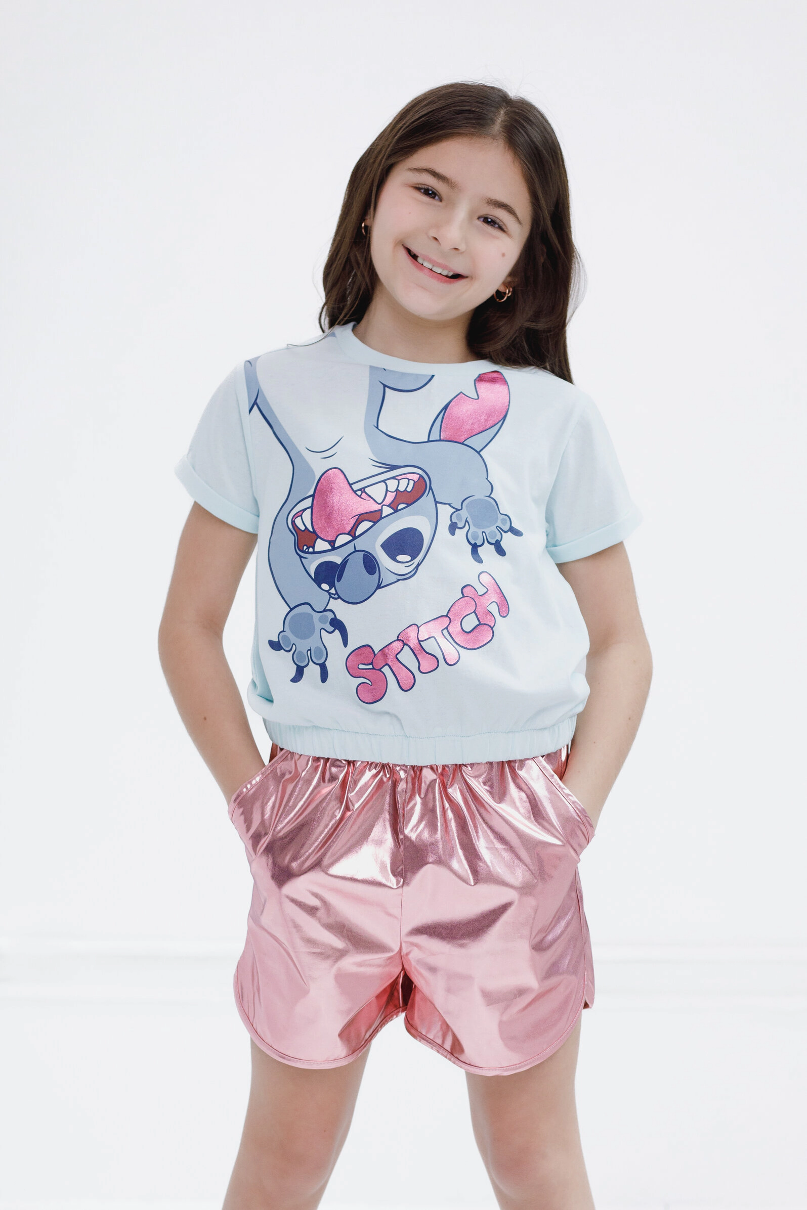 Disney Girls' 2-Piece T-Shirt and Dolphin Shorts Set