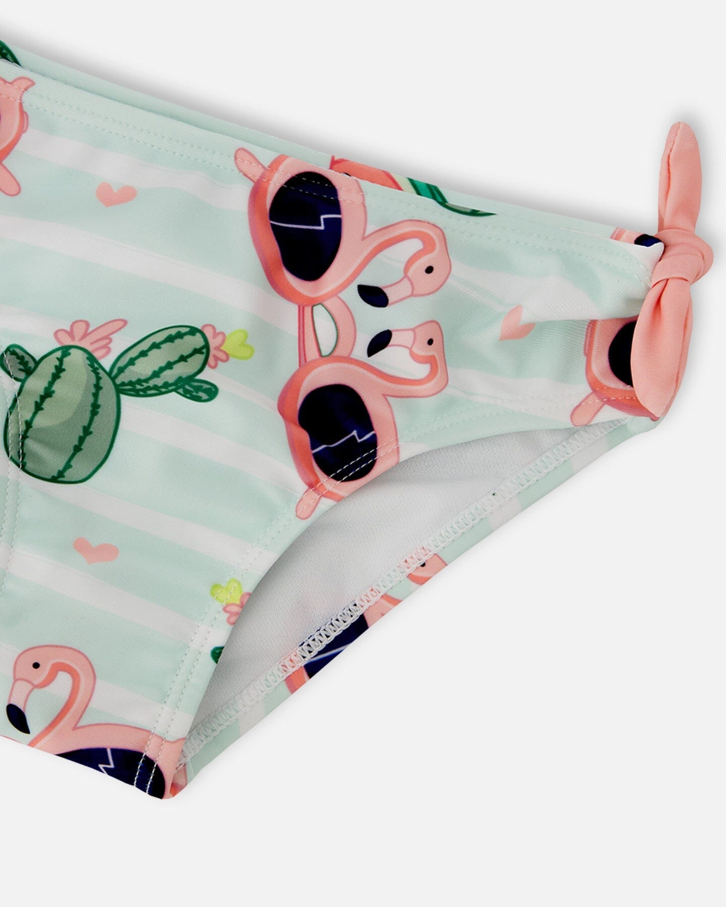 Deux par Girls Flamingo and Cactus Print Top Bottom Two-Piece Swimsuit
