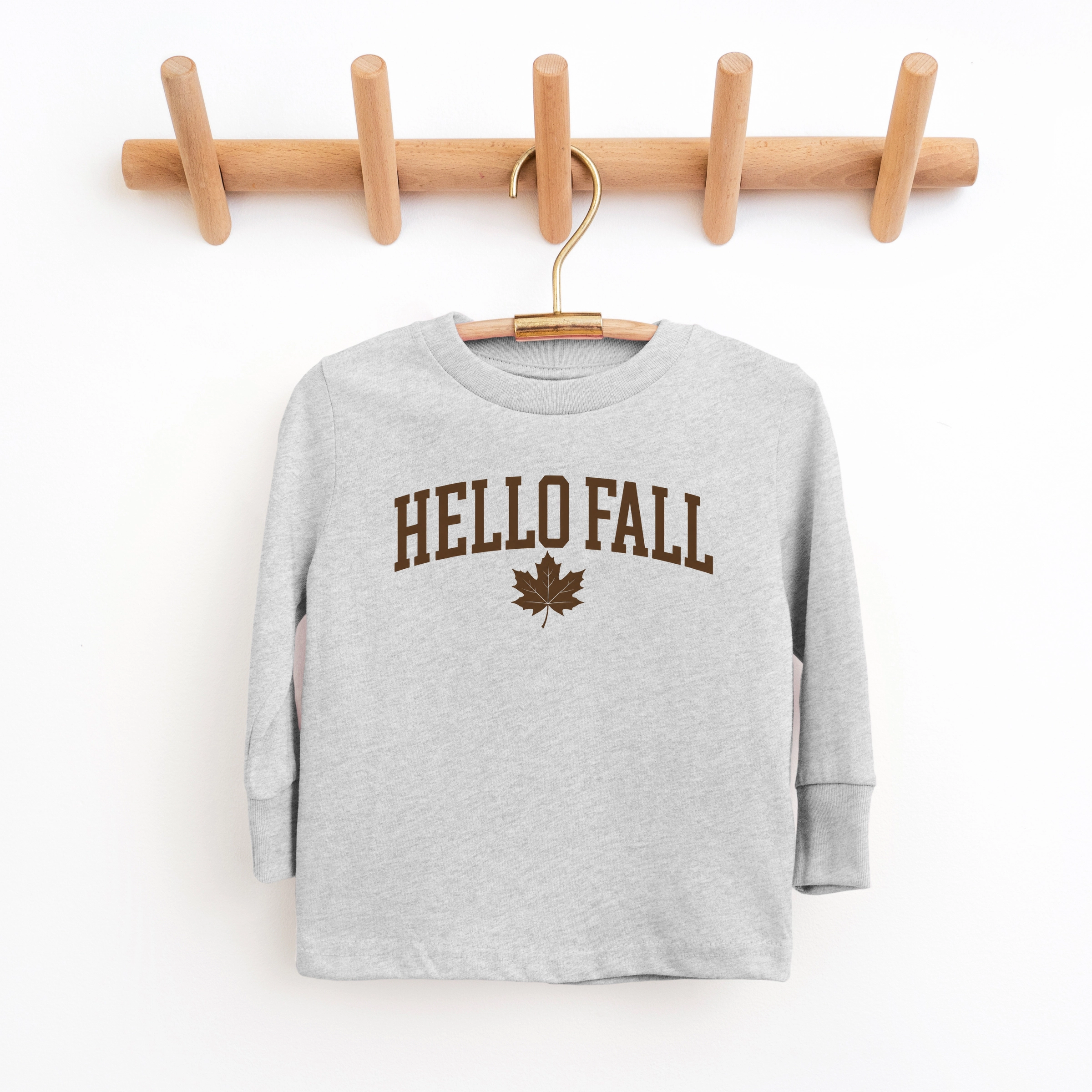 The Juniper Shop - Youth Long Sleeve Graphic T-Shirt Hello Fall Leaf