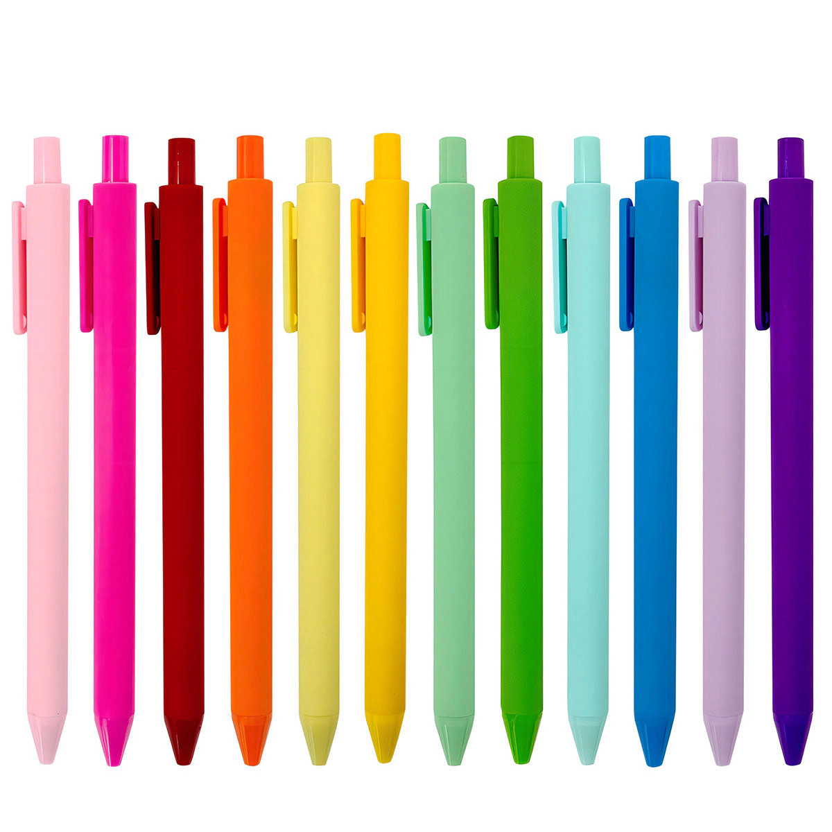 Wrapables Colorful Retractable Ballpoint Pens for Home, Office and Stationery, Set of 12