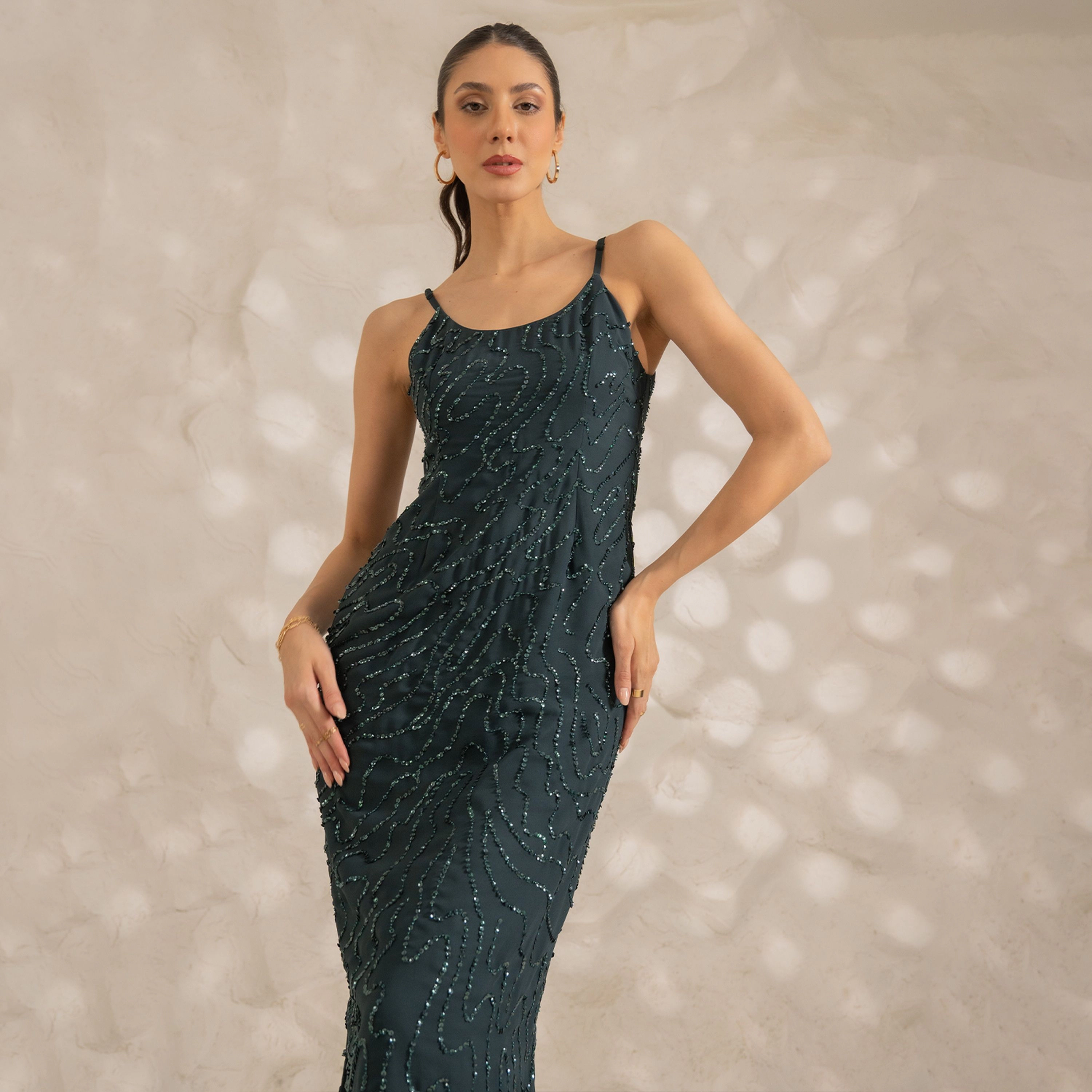 Rose & Nancy Women's Astrid Teal Maxi Dress
