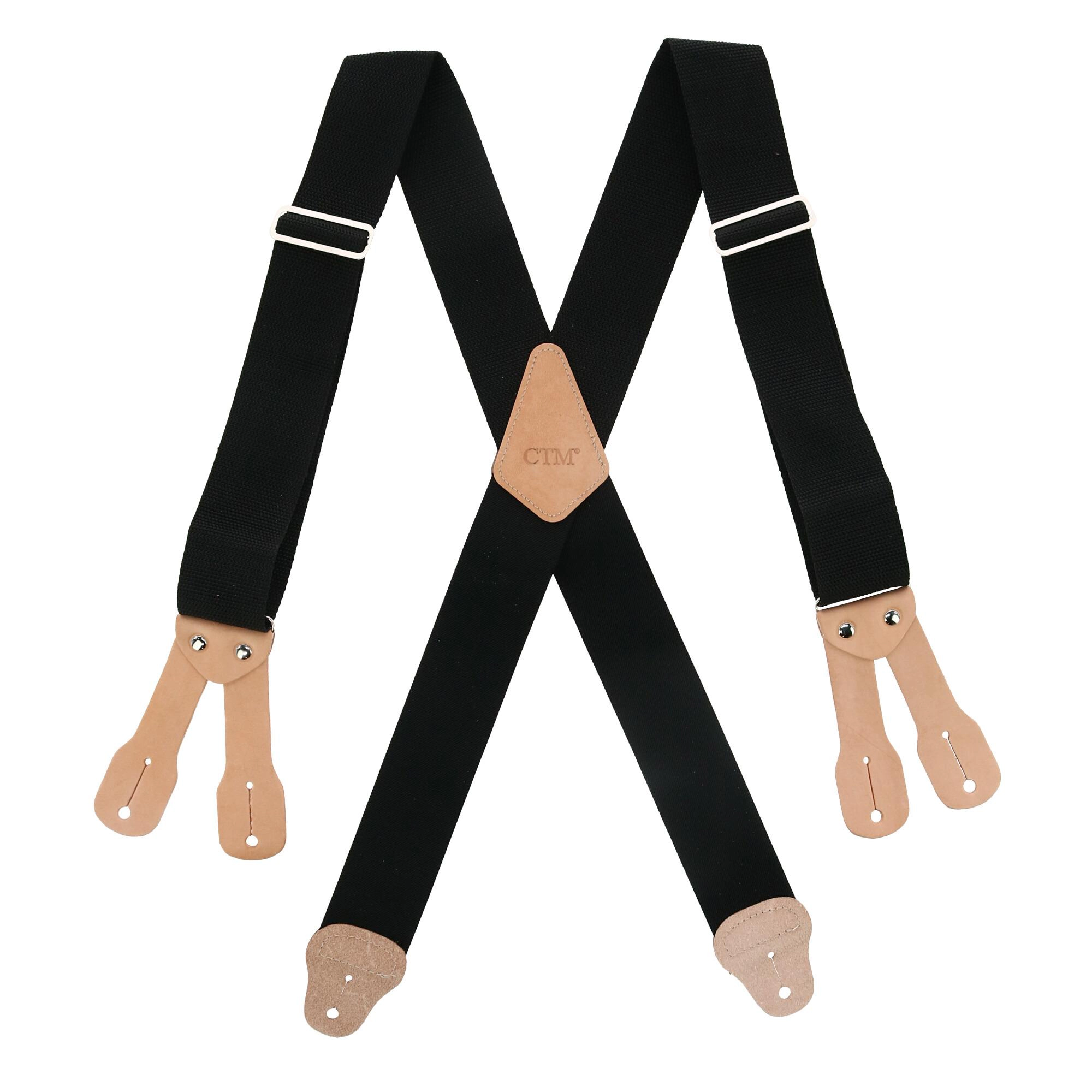 CTM Men's Big & Tall Non-Elasticized Button End Work Suspenders