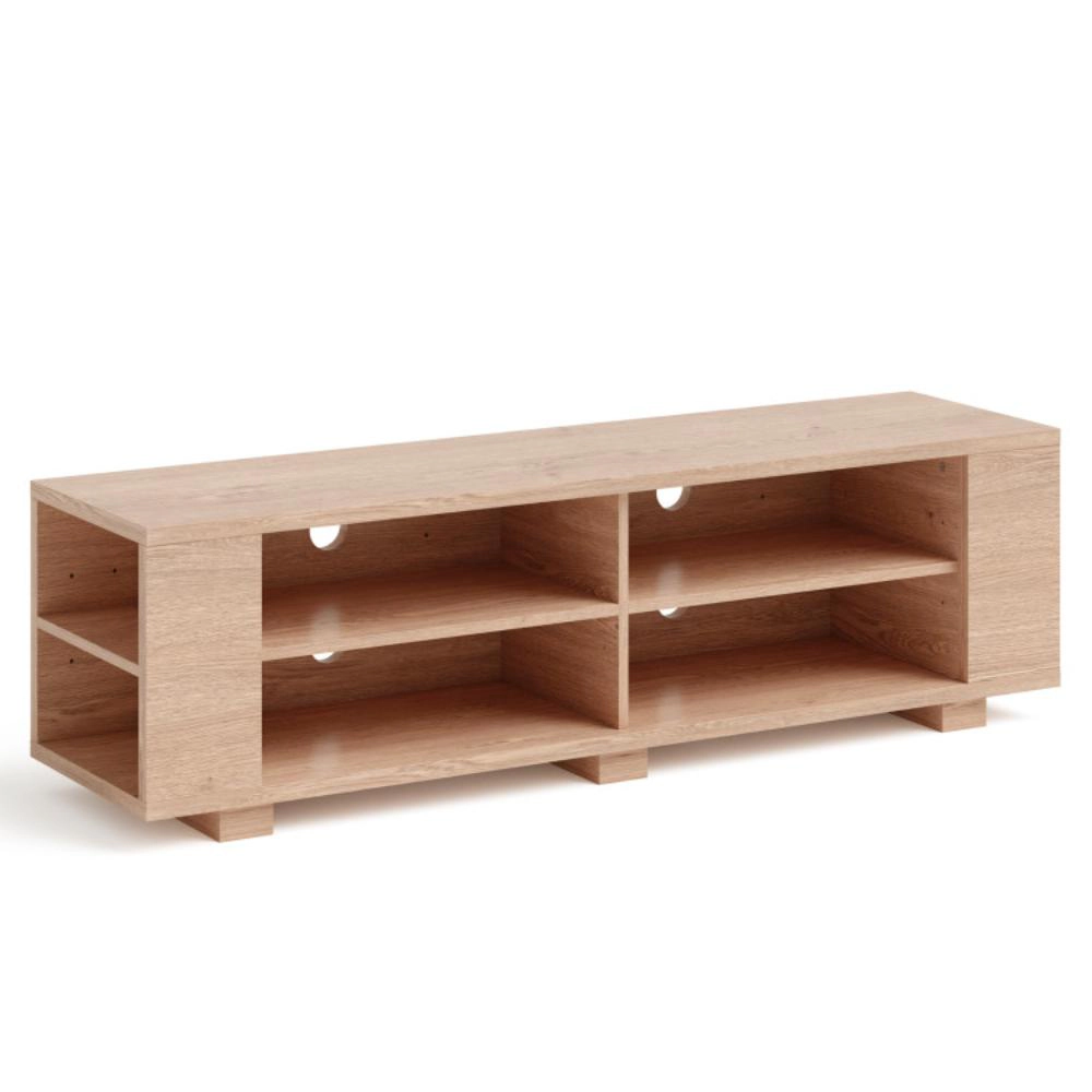 Hivvago Tv Stand Modern Wood Storage Console Entertainment Center