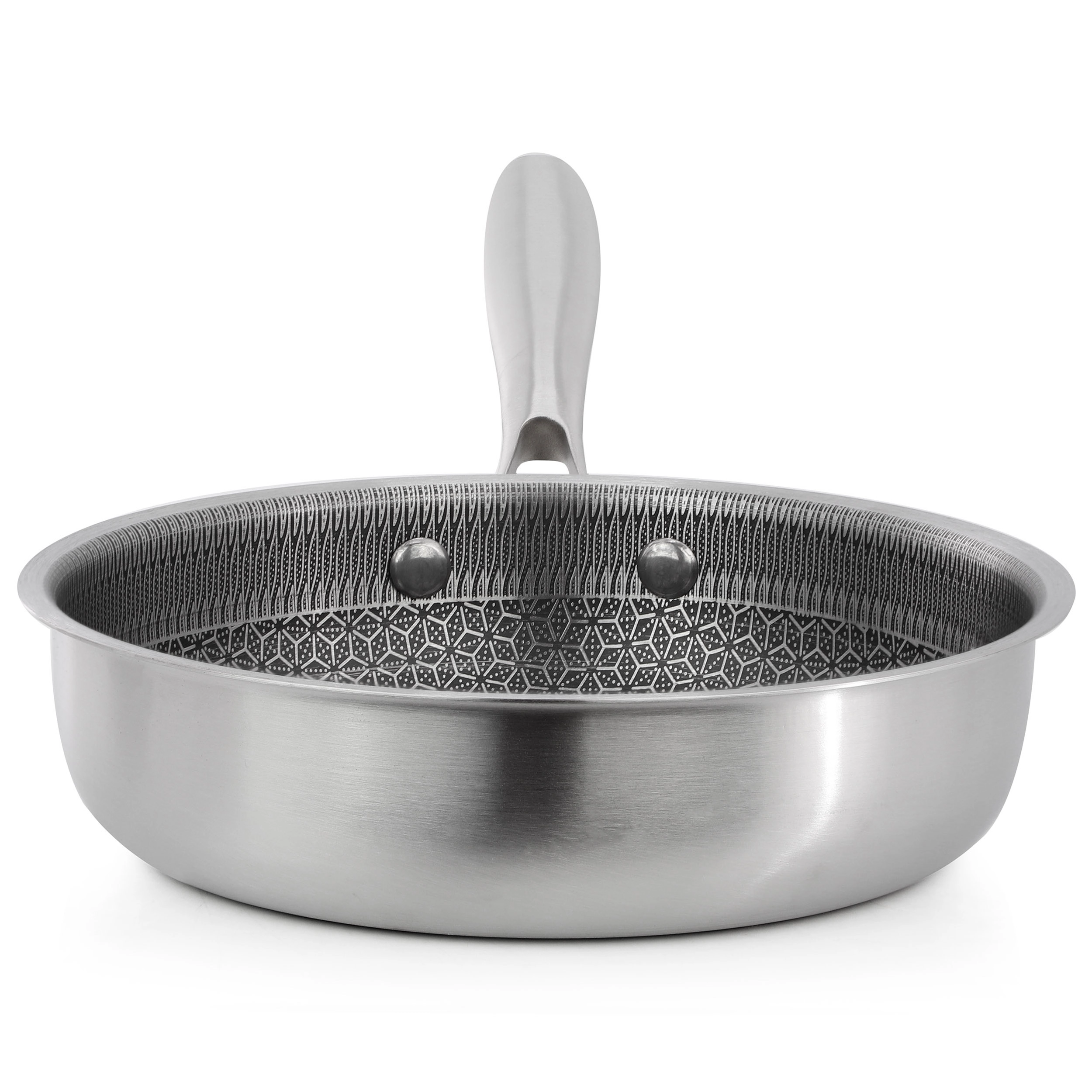 Gibson Home Elsenborn 8in Hybrid Nonstick Stainless Steel Frying Pan in Silver