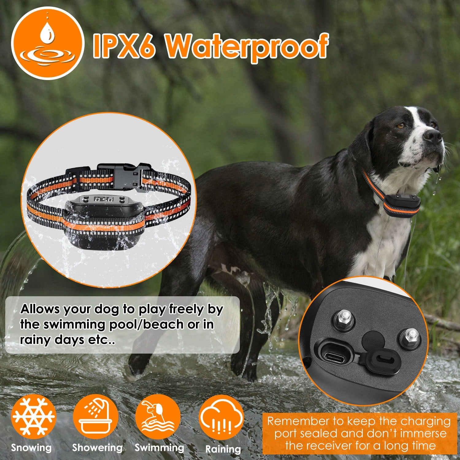 GBruno 2-in-1 GPS Dog Fence Tracker Wireless Collar