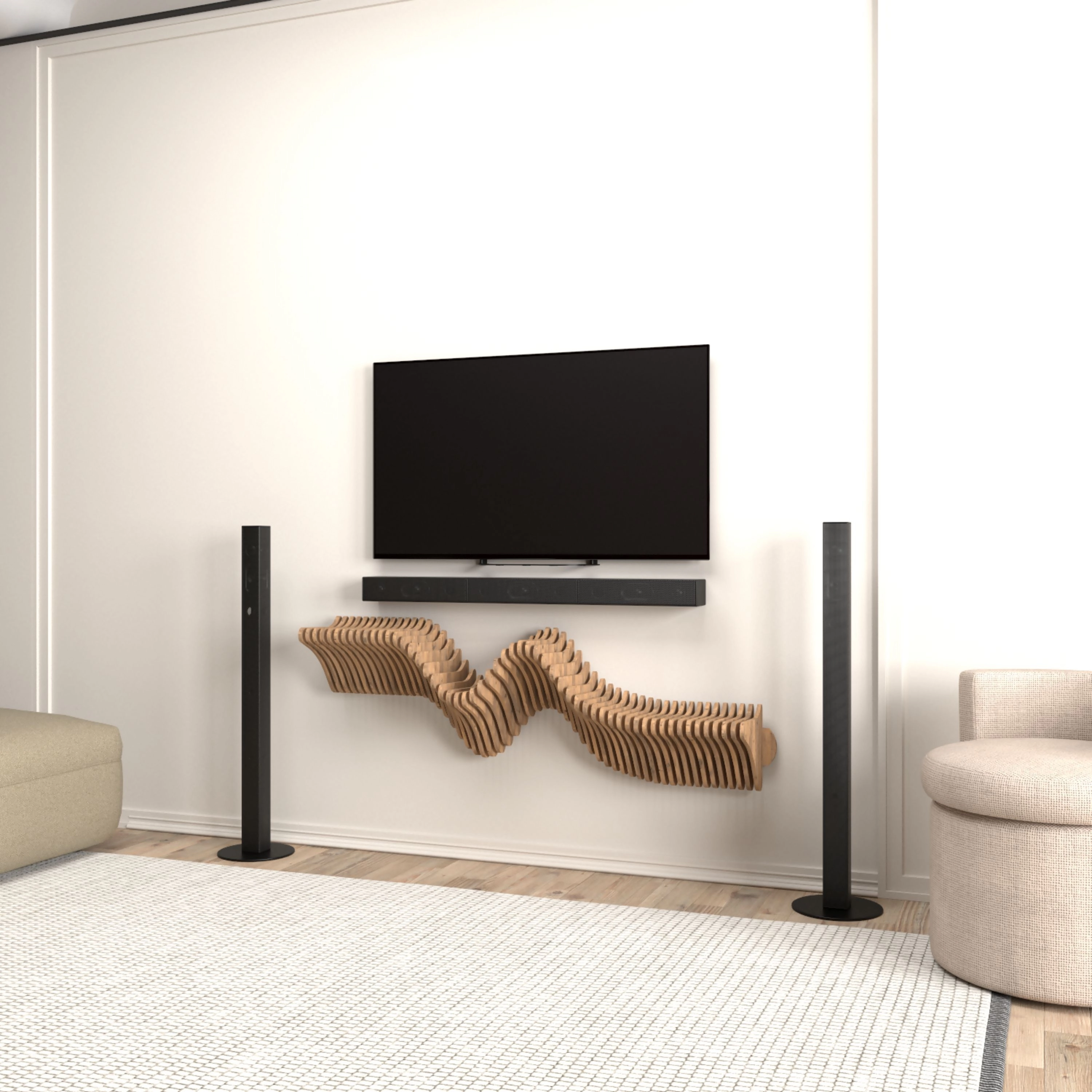 Wear Sierra 40" Geometric Floating Wall Shelf