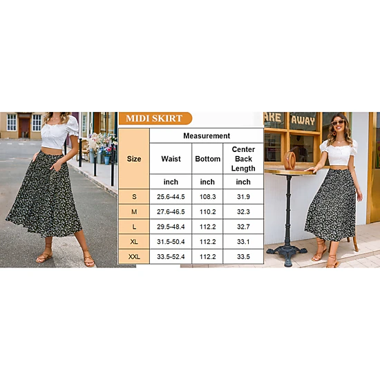 Zeagoo Women's Floral Print High Waist Pleated Midi Skirt - JCPenney