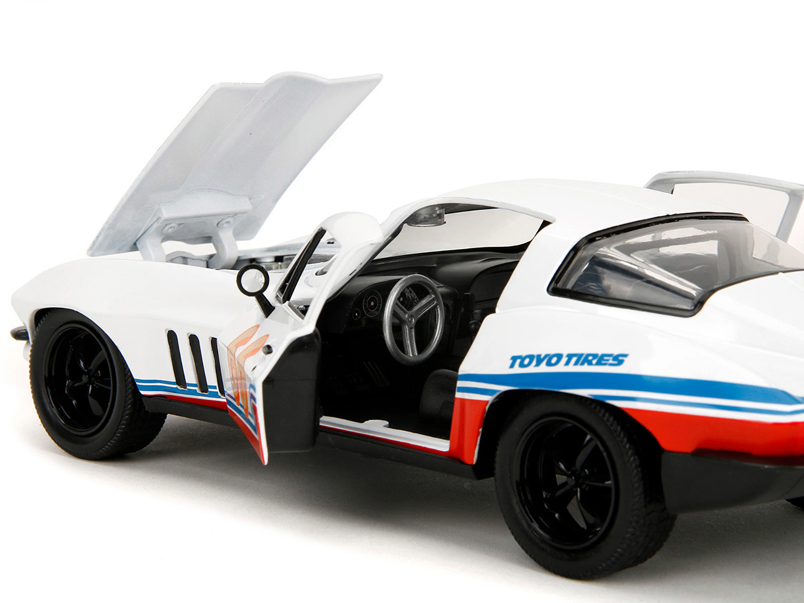 Jada 1966 Chevrolet Corvette #66 "Racing Spirit" White with Graphics "Bigtime Muscle" Series 1/24 Diecast