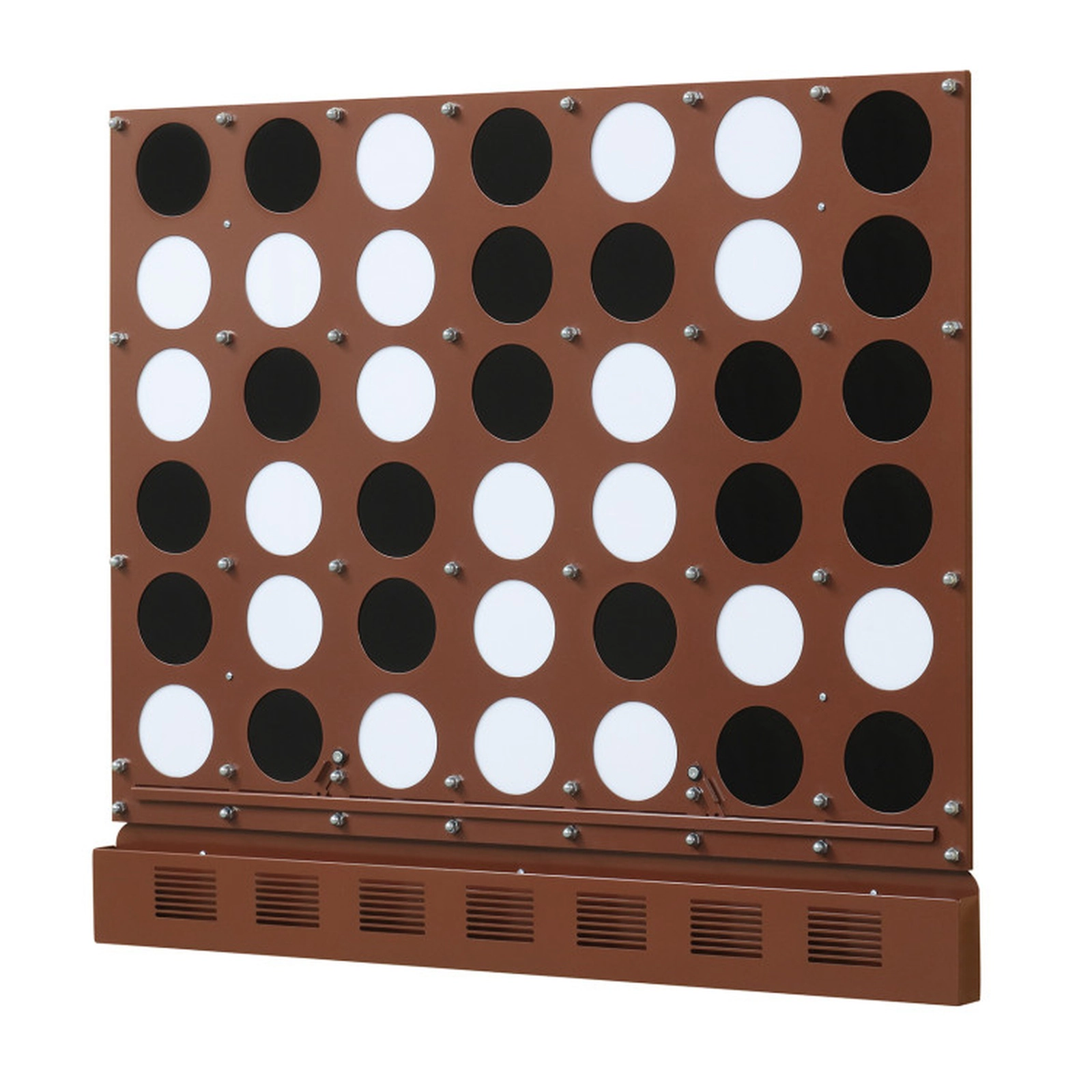 SUGIFT Walnut Jumbo 4-in-a-Row Wall Mounted Game with Acrylic Discs and Metal Frame 40.5-in W 1.5-in D 34.5-in H