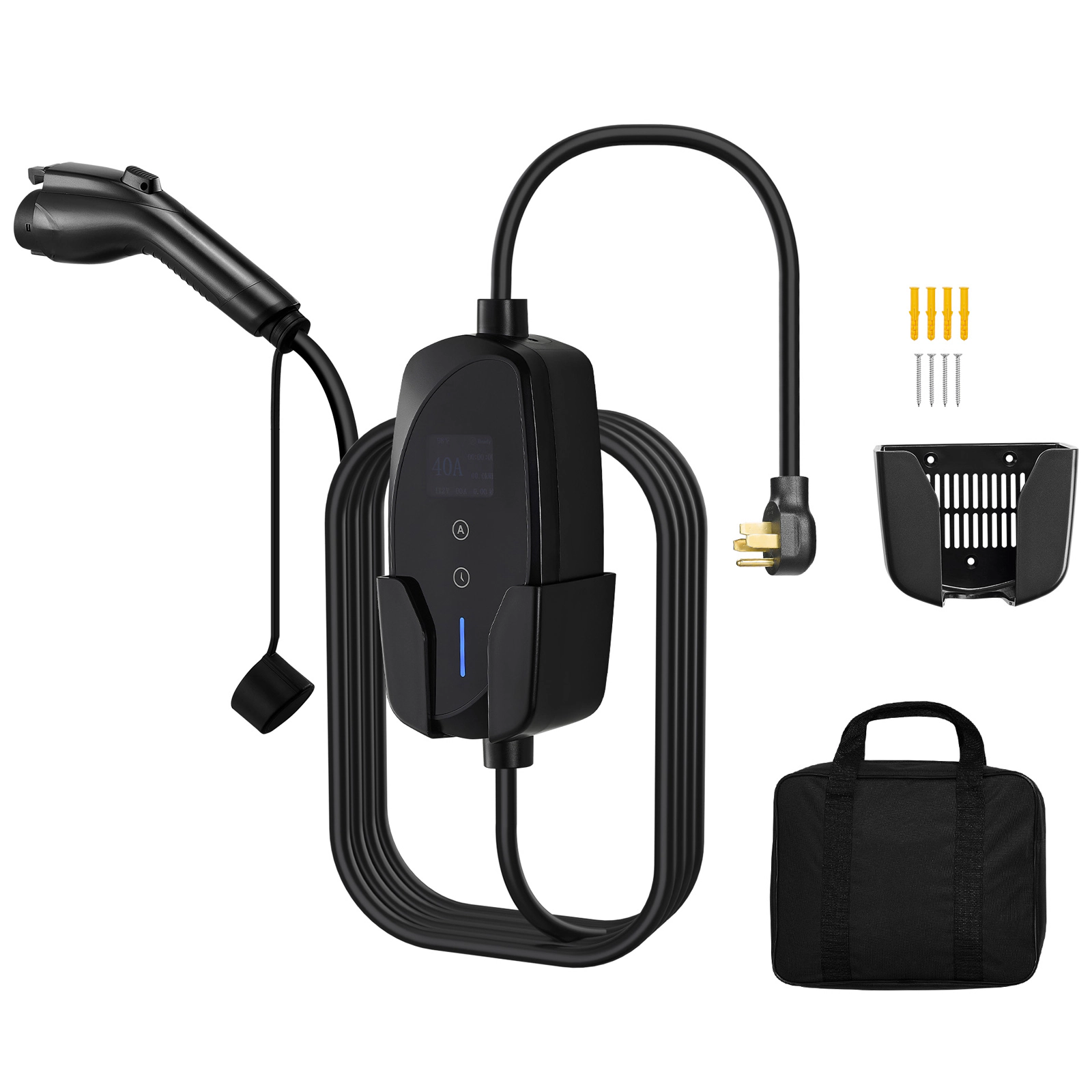 HONGGE Level 2 EV Charger Adjustable Current 240V Electric Vehicle Portable Charger with 25 ft Charging Cable NEMA