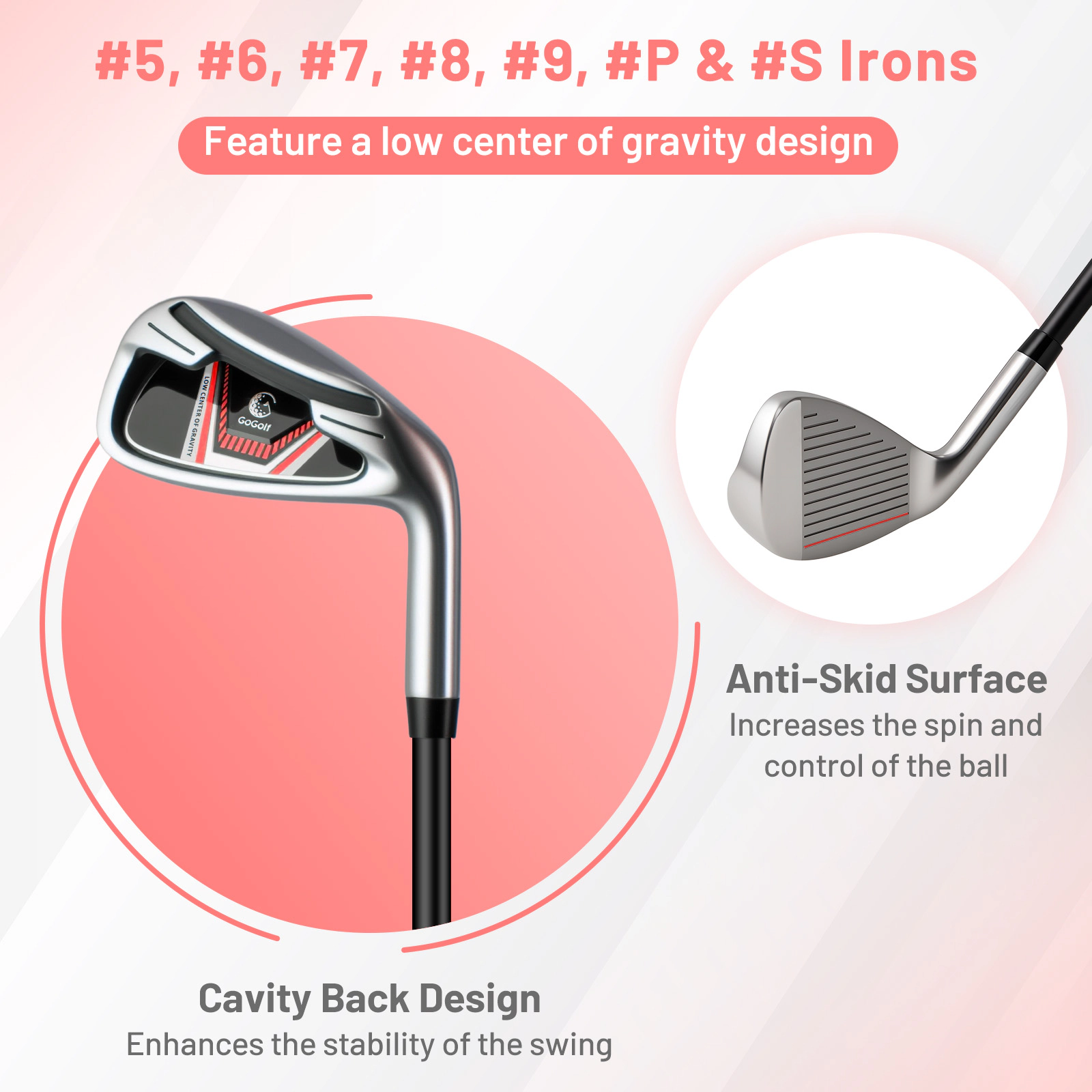 12-pc Womens Complete Golf Club Set Right Handed Driver Fairway Wood Hybrid 7 Irons Putter Stand Bag Red