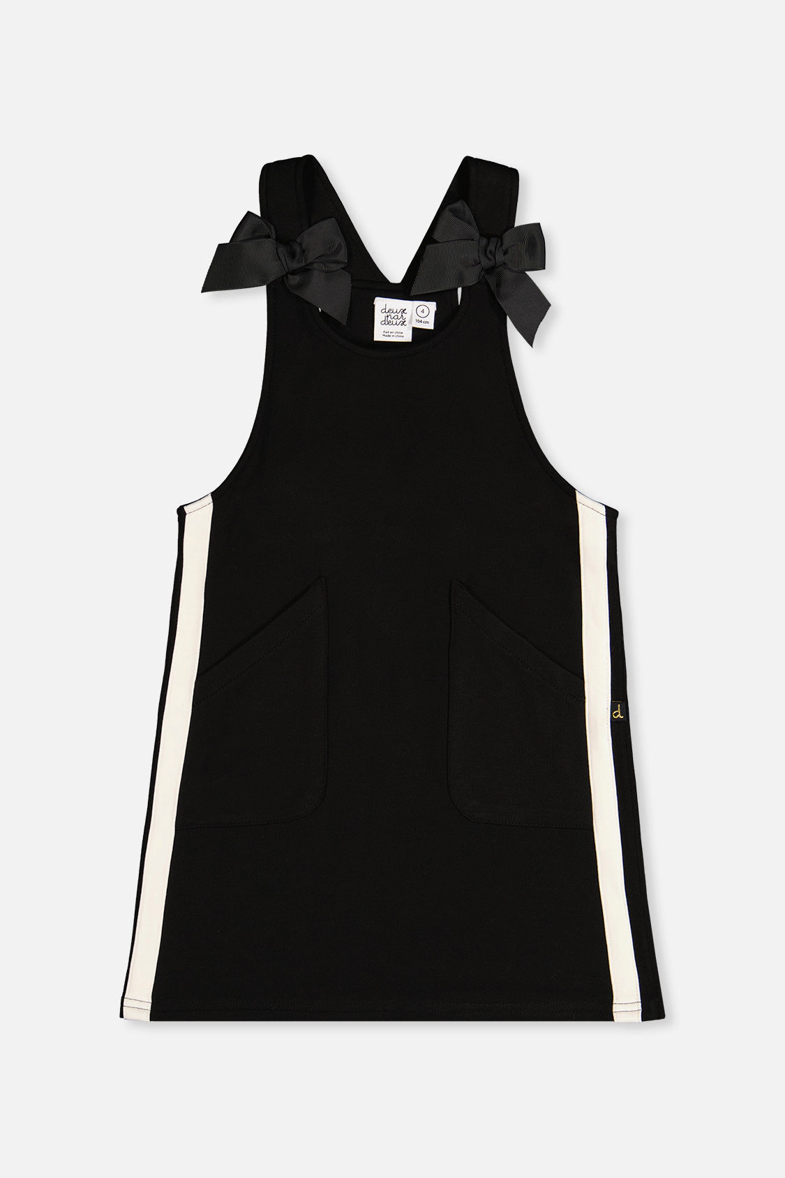 Deux par Girls Bow Strap Patch-Pocket Milano Jumper