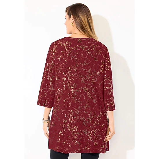 Catherines Women's Plus Size Black Label Metallic Cardigan