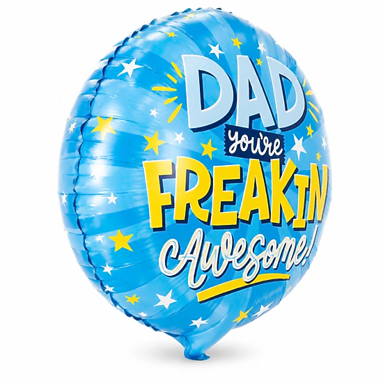 LoonBalloon Father’s Day “Freakin’ Awesome” Foil Balloon with 8 ...