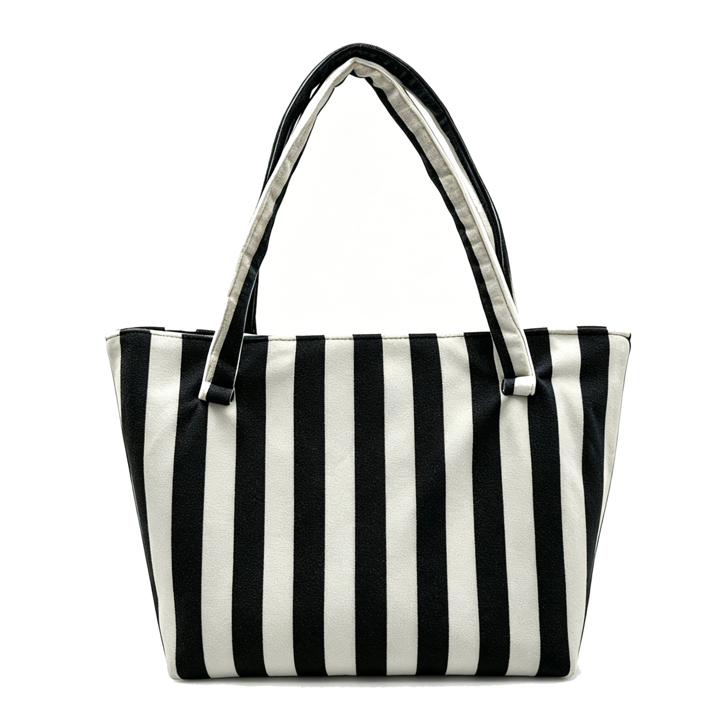 Alilang Women's Striped Terry Cloth Tote Bag Roomy Beach and Travel Shoulder Carryall, Green White Stripe