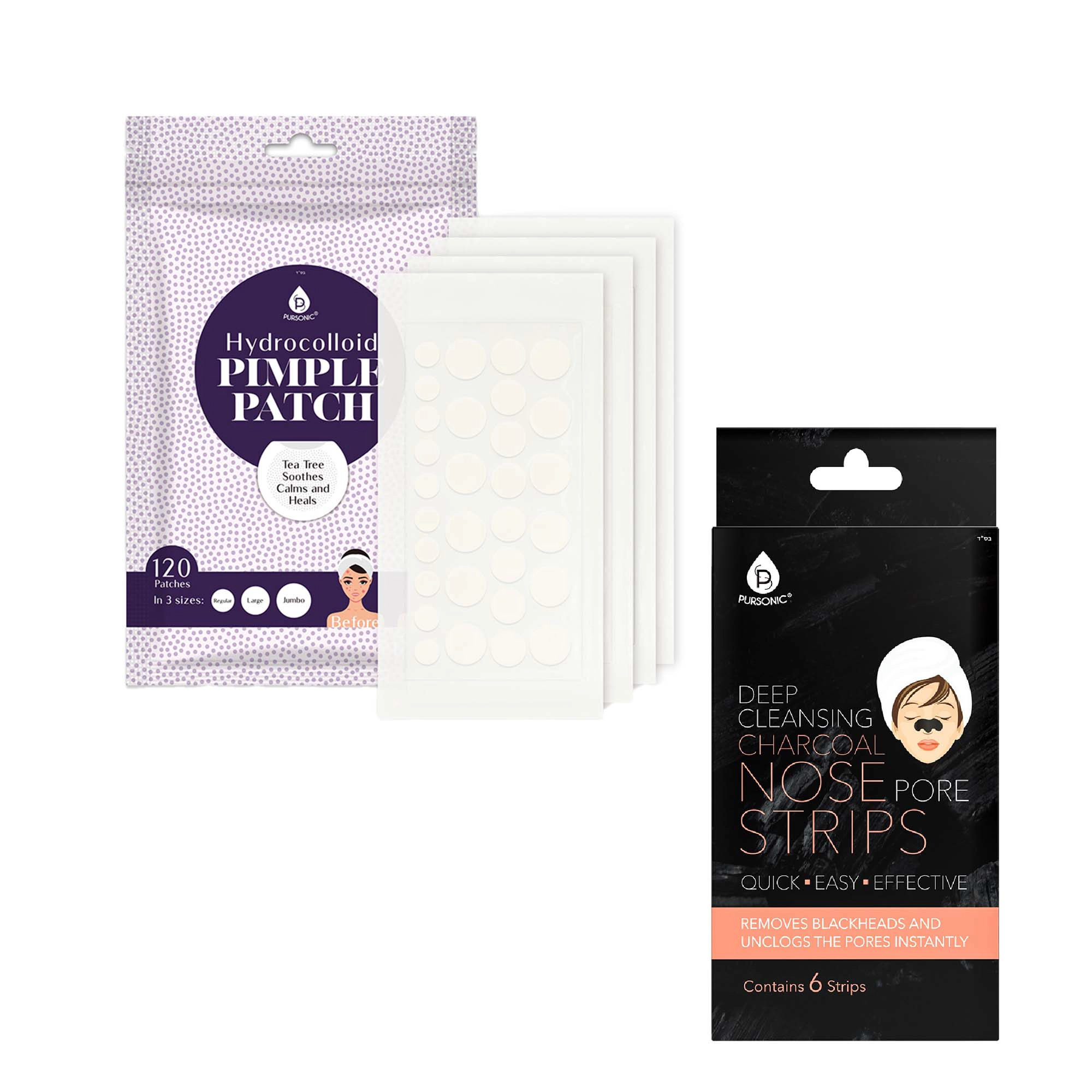 Pursonic Unisex Complete Skincare & Beauty Bundle – Lip Sleeping Mask, Hydrocolloid Pimple Patches & Facial Cleansing Brush Set