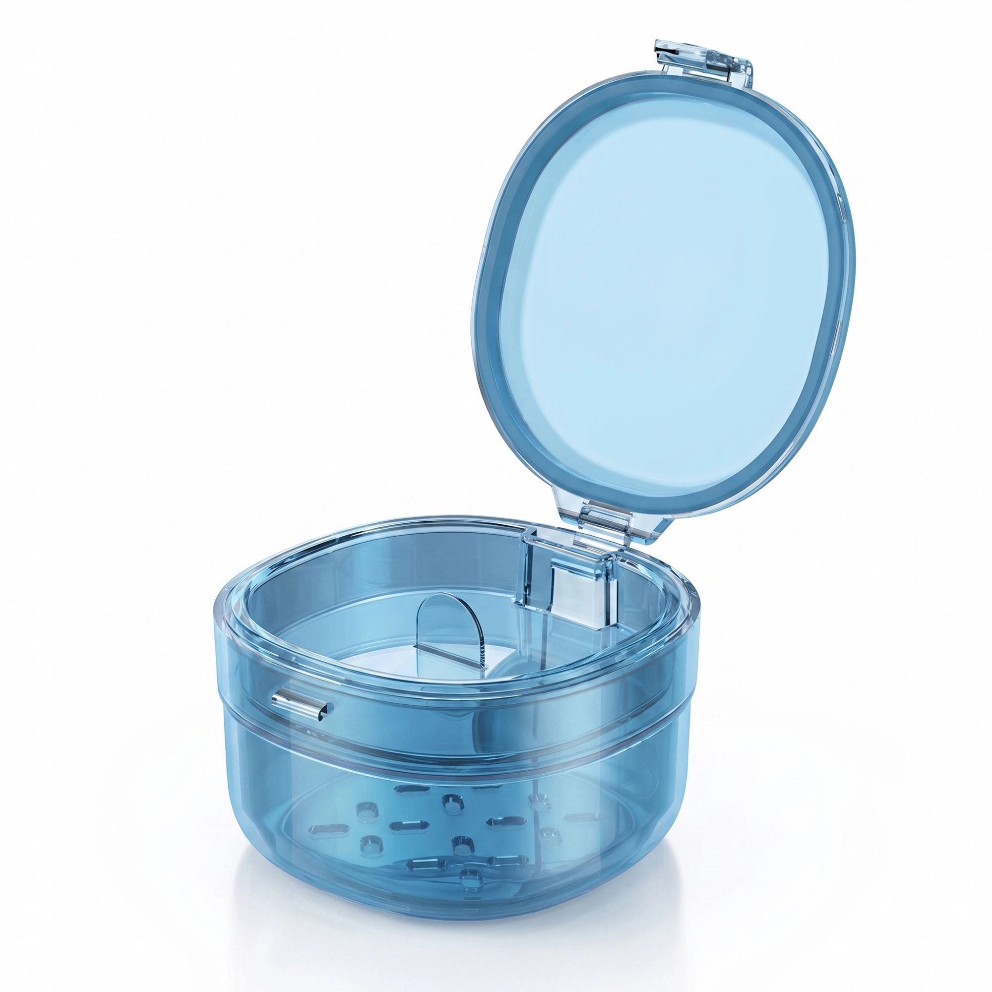 Alilang Women Retainer Case with Ventilation Drain Tray Portable Dental Storage Box for Aligners Dentures Mouth Guards 3