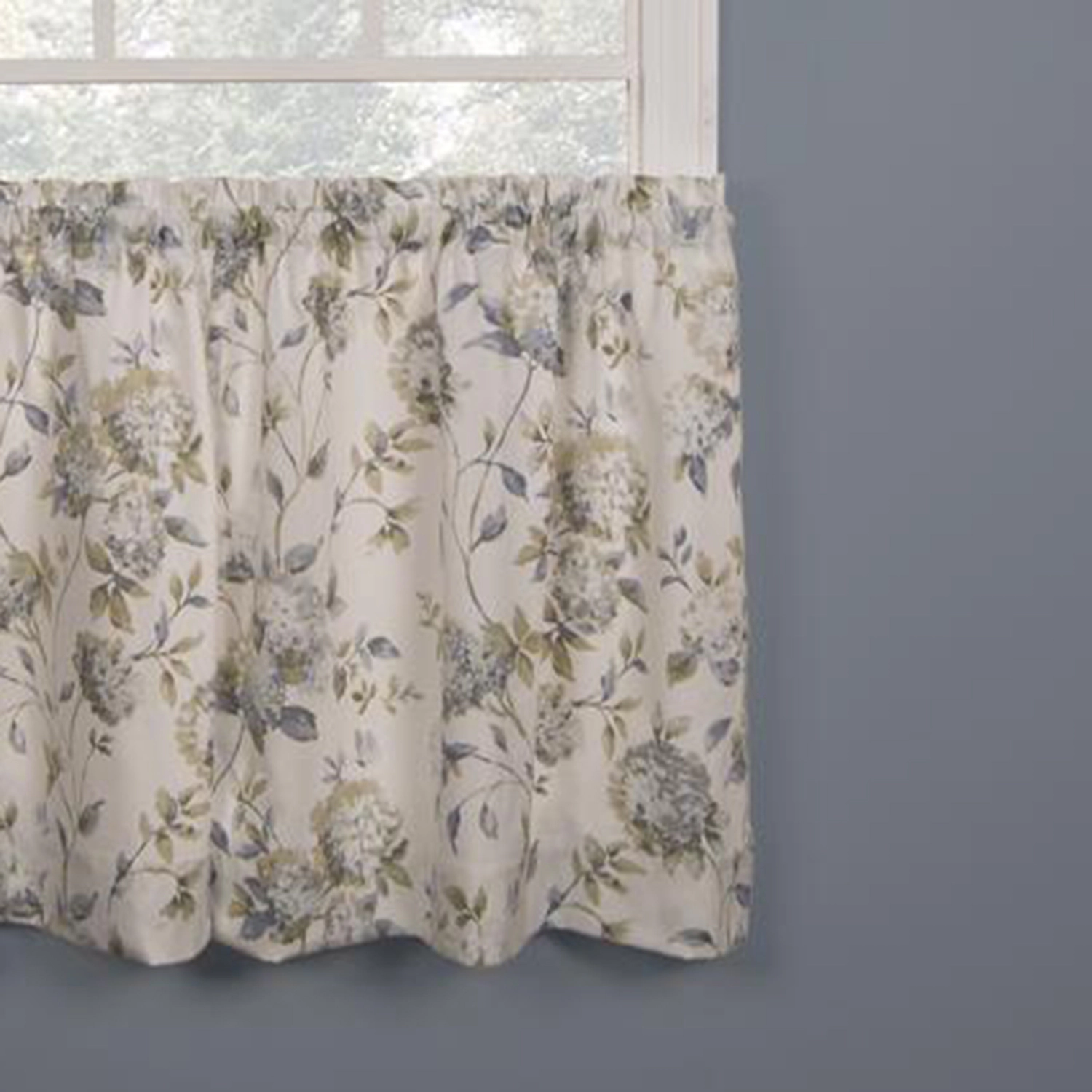 Ellis Curtain Abigail Design Printed Room Darkening Window Rod Pocket Pair Set With 2 Tiers2 Piece56x24" Porcelain