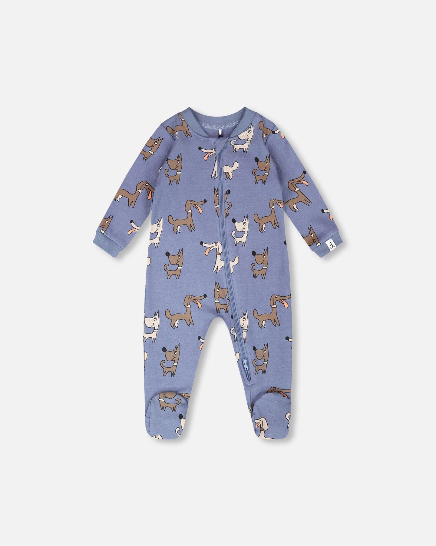 Deux par Deux Boys Organic Cotton Full-Length Zip Dog Print One-Piece Pyjama