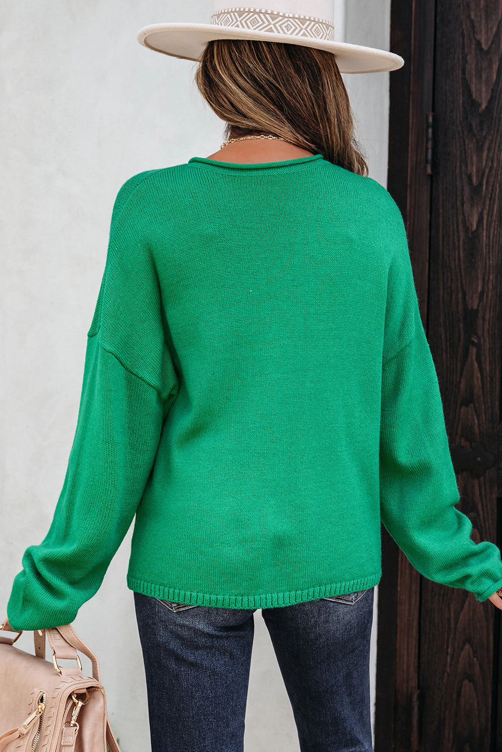 Threaded Pear Women's Evatyn Knit Drop Shoulder Sweater