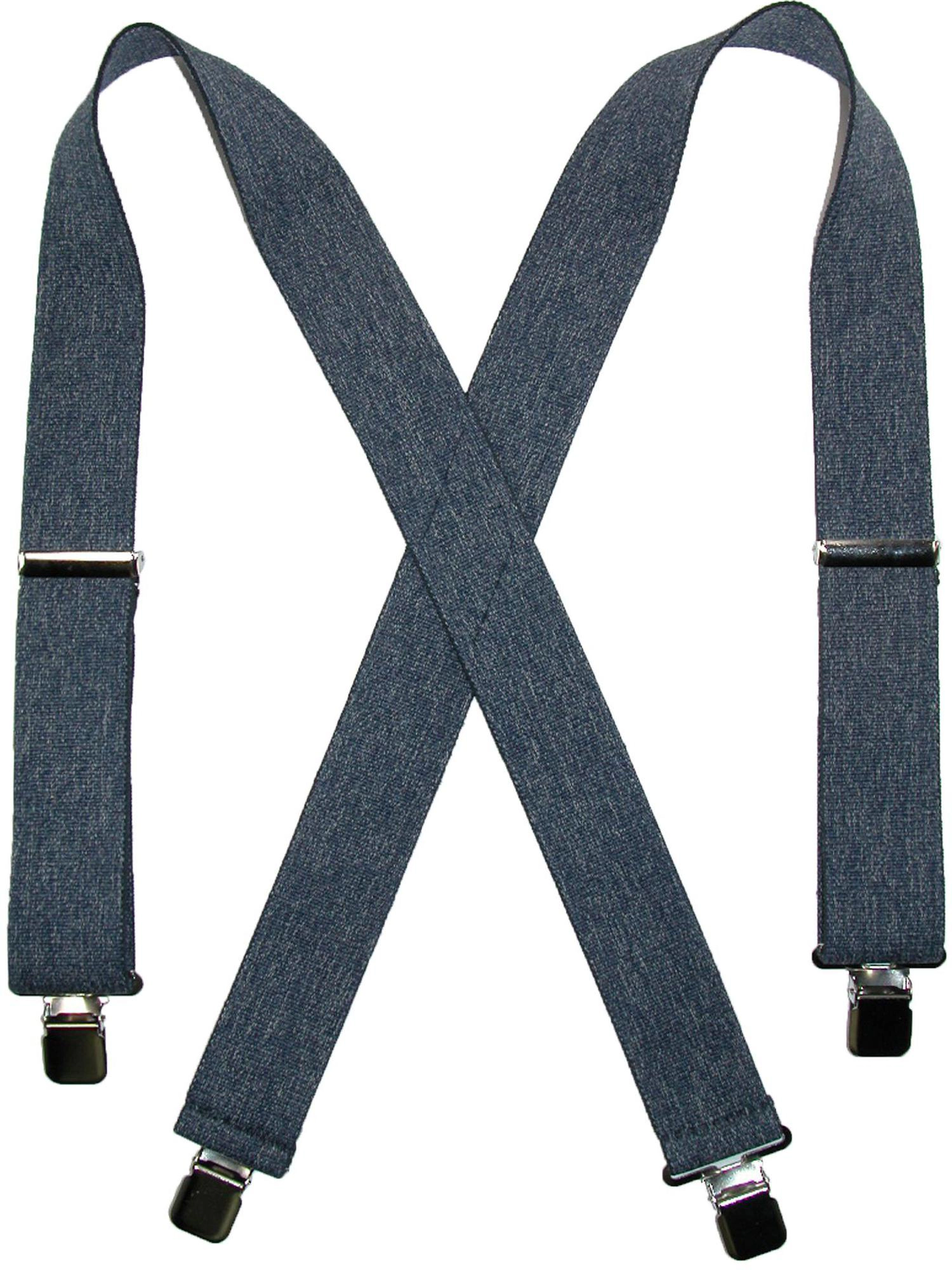 CTM Men's Denim Clip-End 2 Inch Suspenders