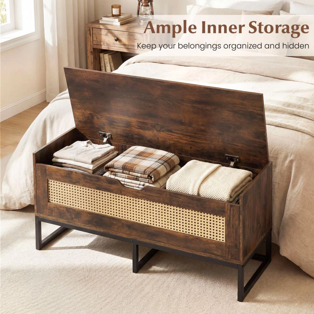 Hivvago Wicker Shoe Storage Bench with Seat