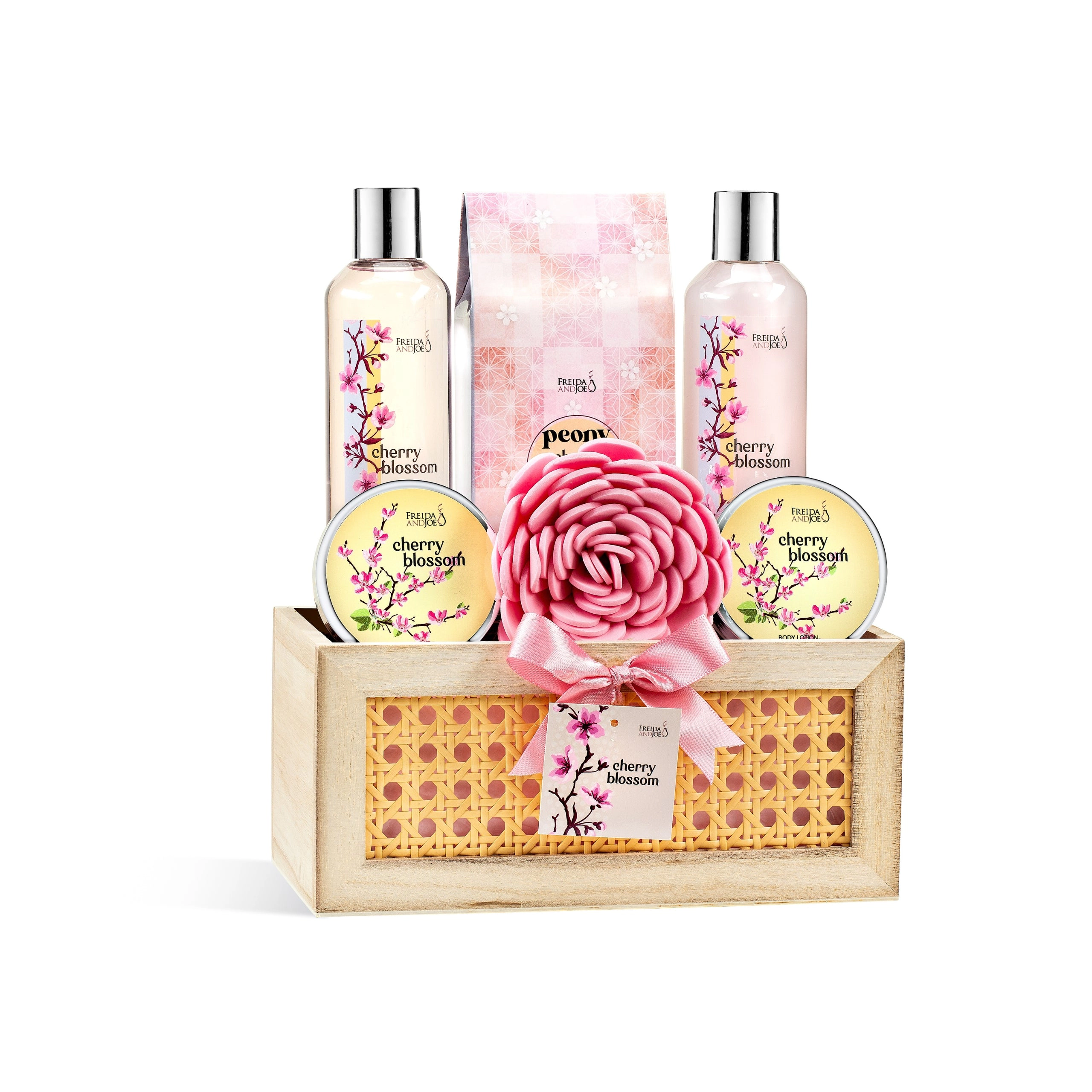 Freida and Joe  Women Cherry Blossom Luxury Spa Gift Basket For Mom