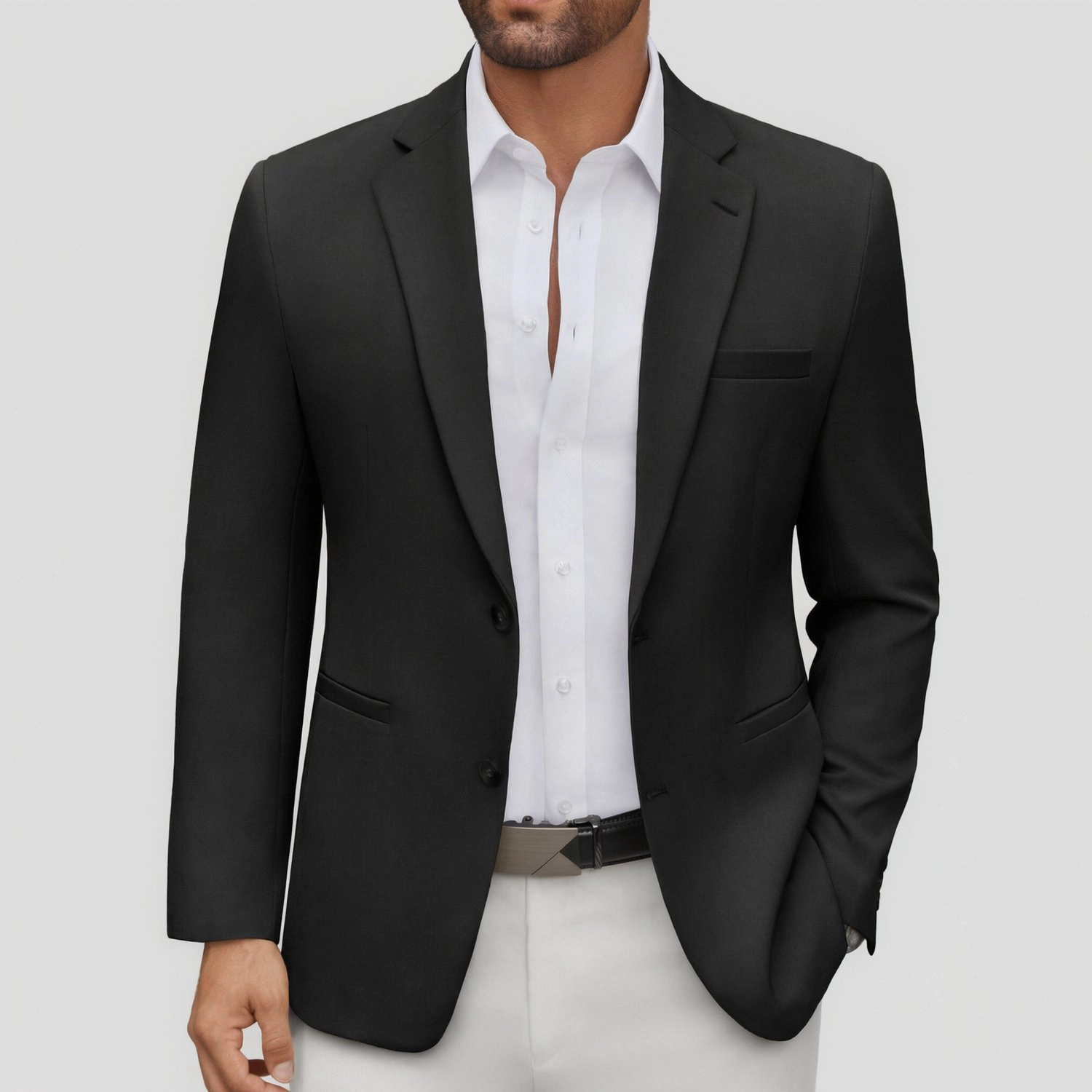 COOFANDY Mens Dressy Long Sleeve Blazer Solid Notch Lapel Two Button Casual Jacket