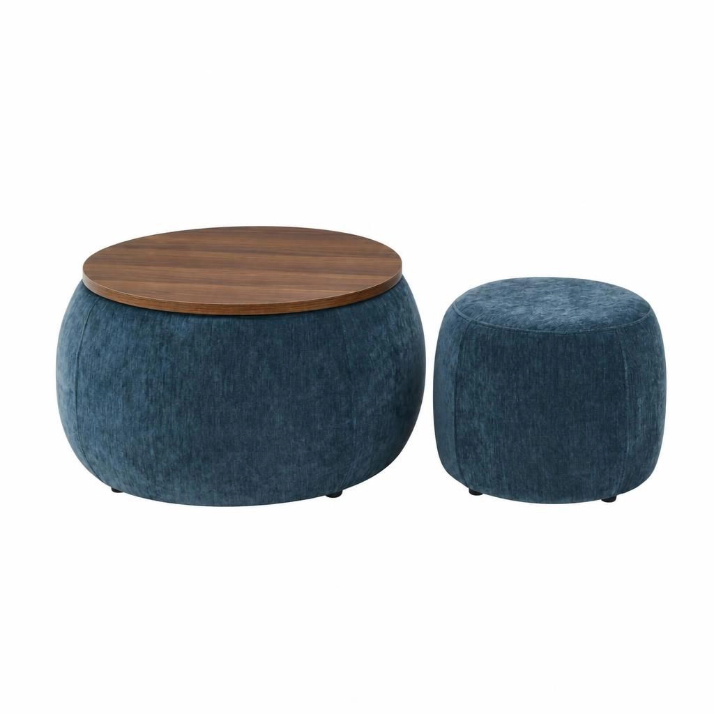 GOODSILO Round Foam Ottoman Foot Stool Versatile Extra Seating