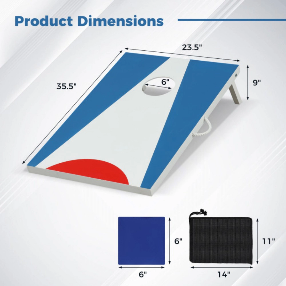 SUGIFT 3 ft x 2 ft Folding Cornhole Board Set, 310 lb Capacity, 8 Bean Bags, Storage Bag