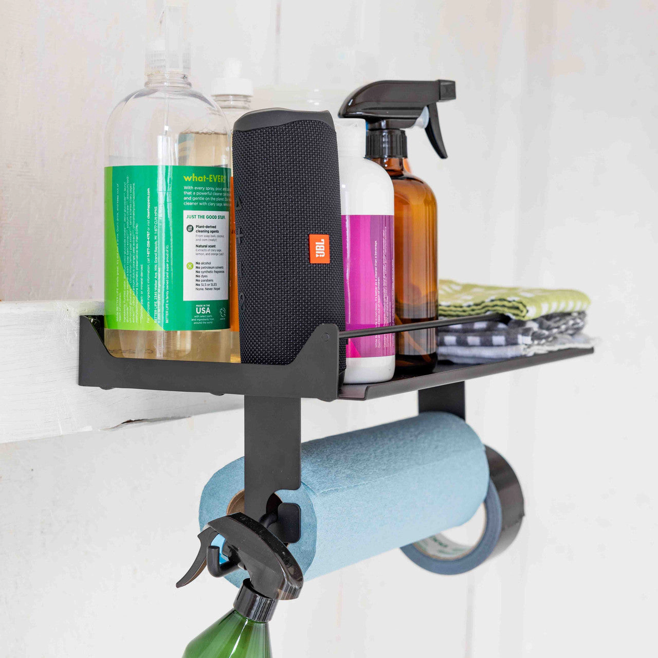 StoreYour Quick Clean Paper Towel Holder and Wall Shelf