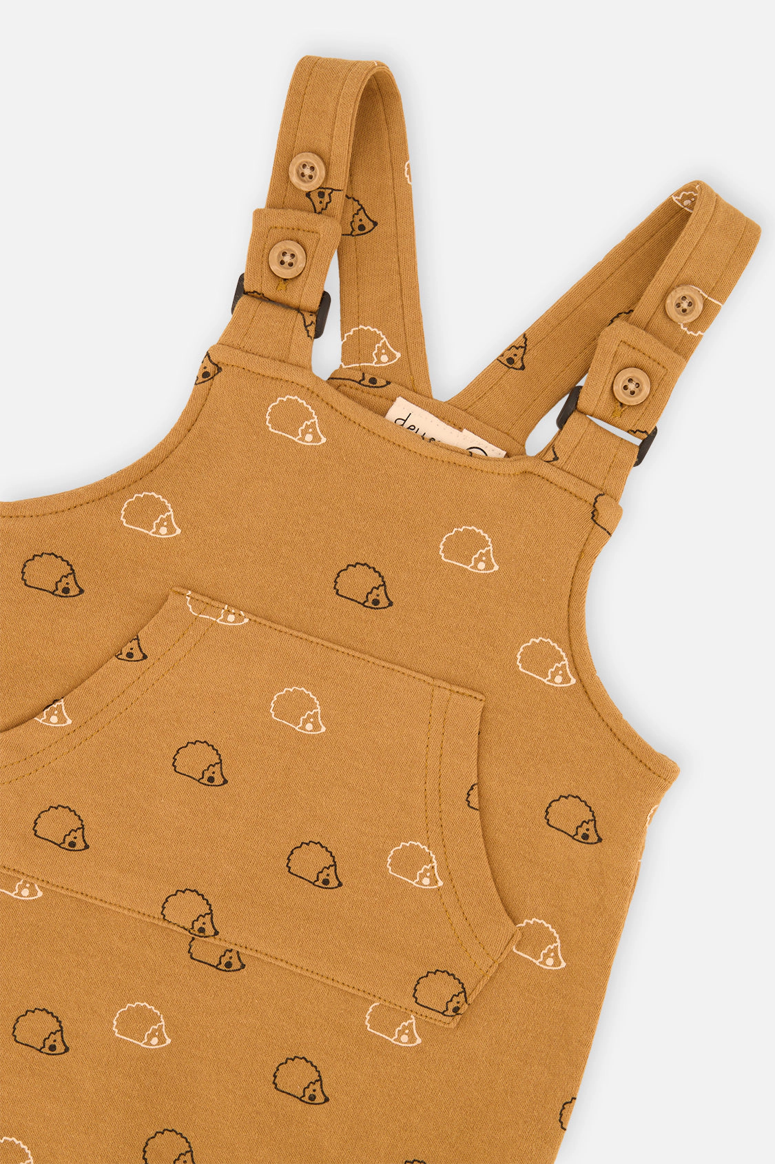 Deux par Boys Organic Cotton Onesie and Overalls Set with Hedgehog Print