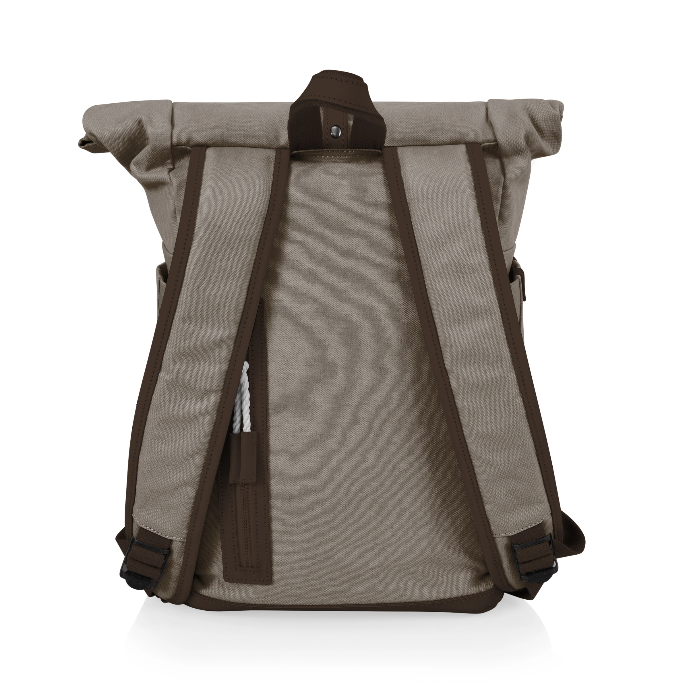 Picnic TIME Carmel Roll Top Backpack Cooler with Utensil Set & Glass Water Bottles
