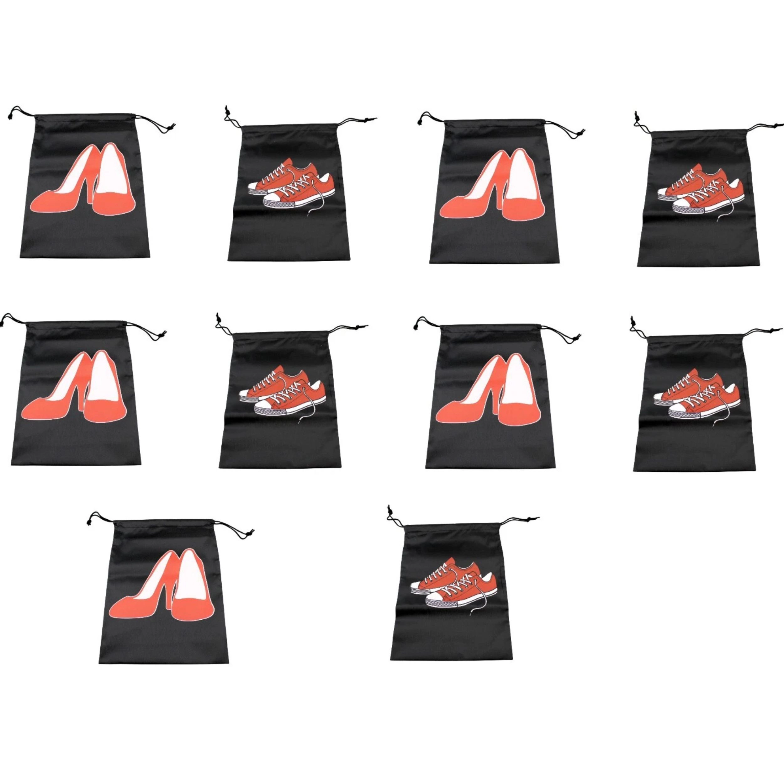 Home Collection Pack of 10 Oxford Cloth Drawstring Shoe Bags 11.6" x 14.2"