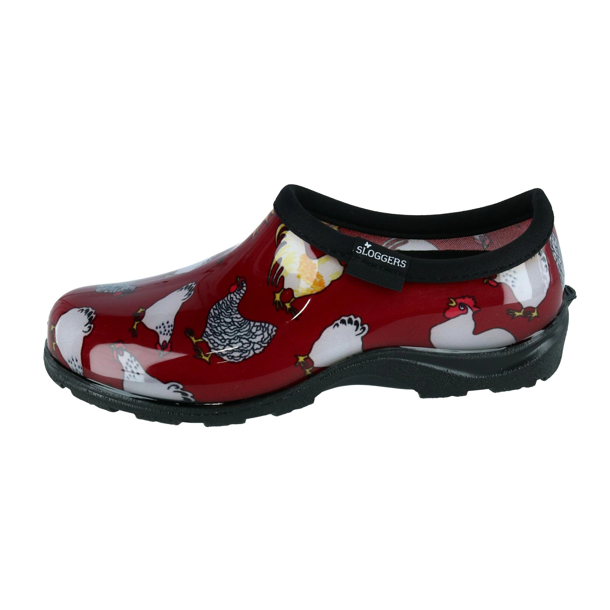 Sloggers Women's Chicken Print Short Rain and Garden Shoes