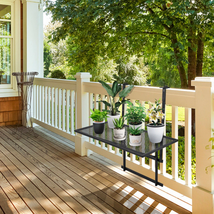 Hivvago Railing Folding Table With 5-Level Adjustable Heights