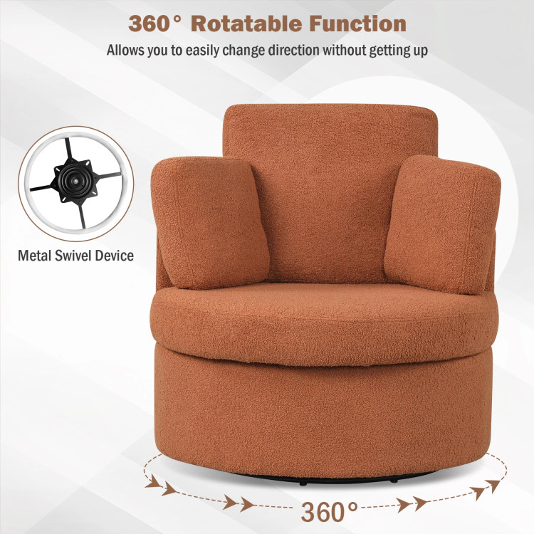 Hivvago 360 Degree Swivel Accent Chair With Half Moon Storage Ottoman