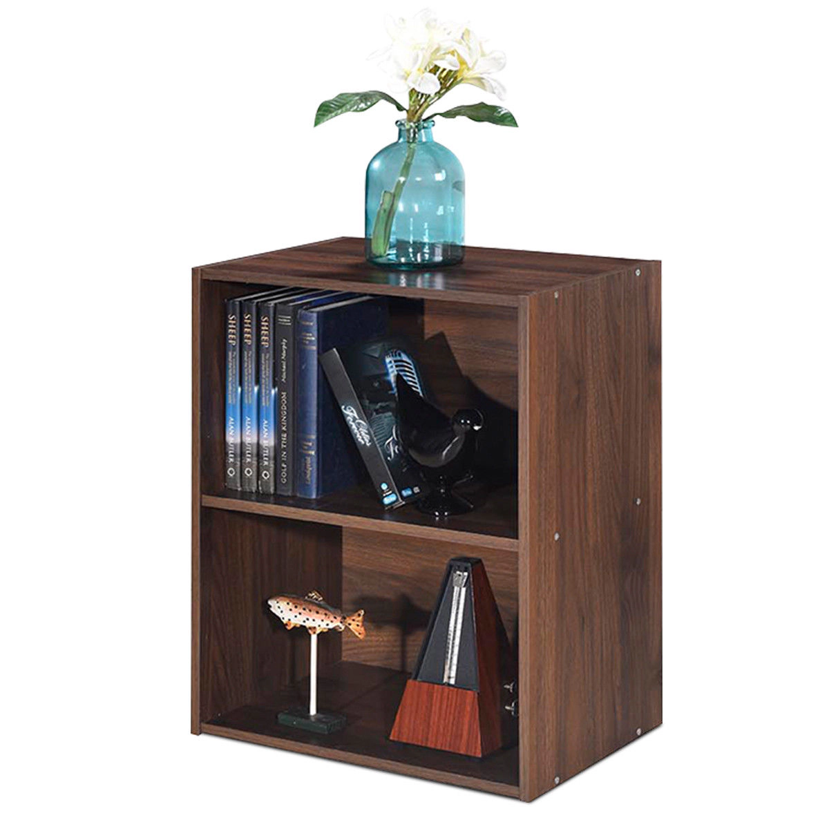 Costway 2PCS 2-Cube Bookcase with Adjustable Shelf Freestanding