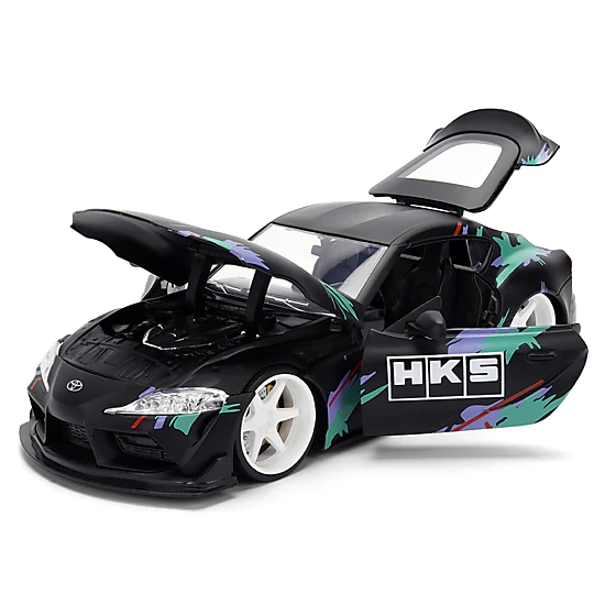 Jada Collectible 2020 Toyota Gr Supra "Hks" Matt Black With Graphics "Jdm Tuners" Series 1/24 Diecast Model Car