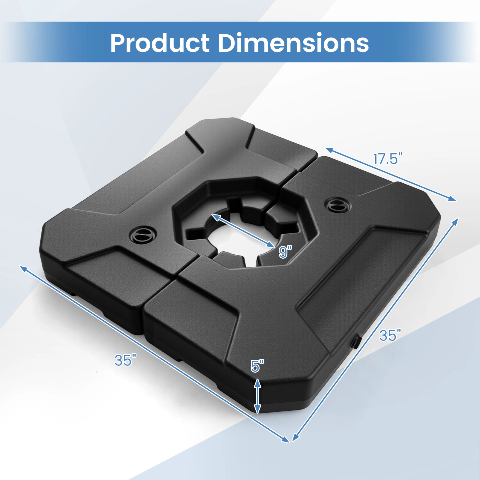 SlickBlue Unisex Fillable Cantilever Umbrella Base Stand
