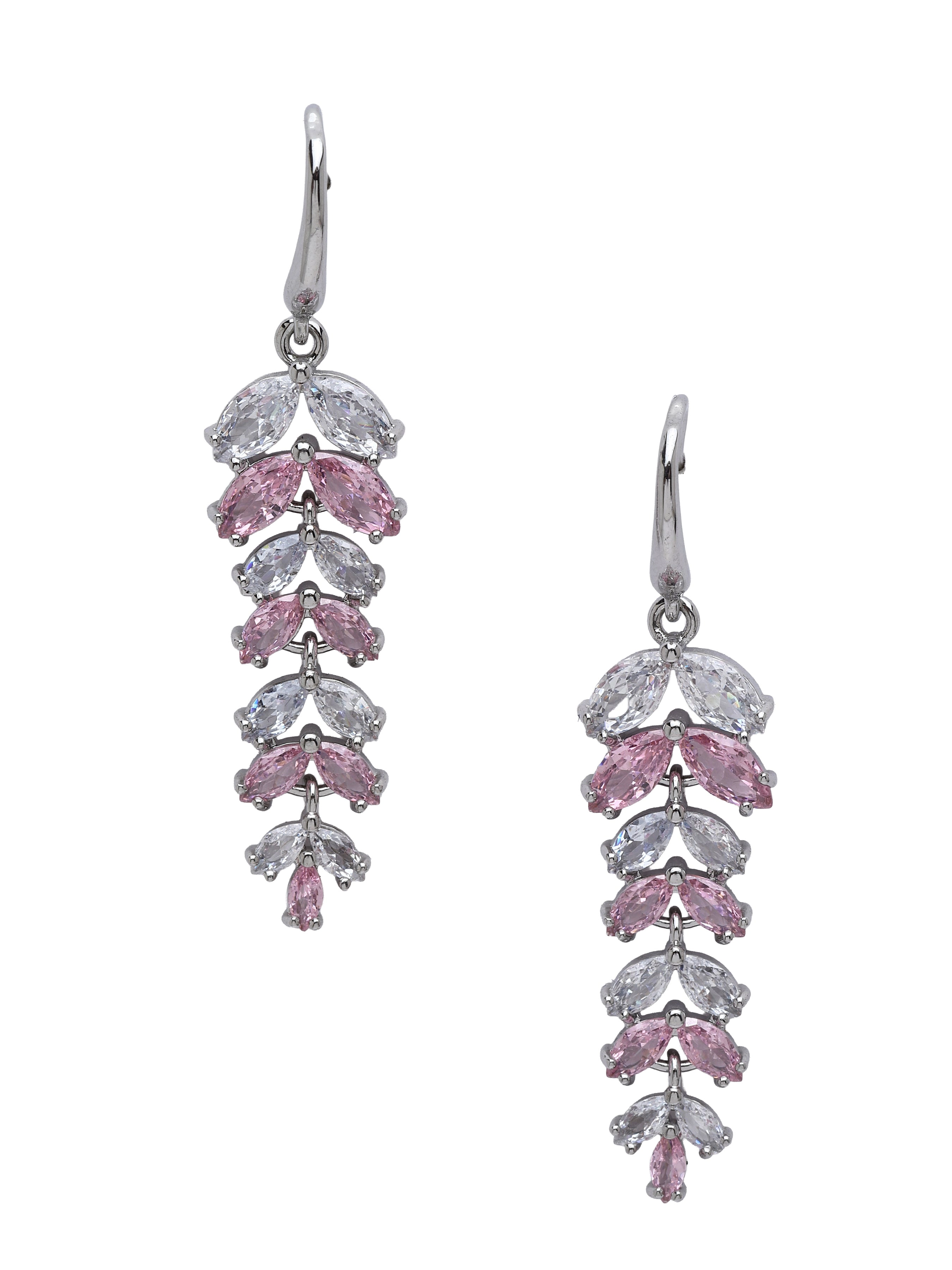 AGP PARIS Womens Leaf Cluster Drop Earrings