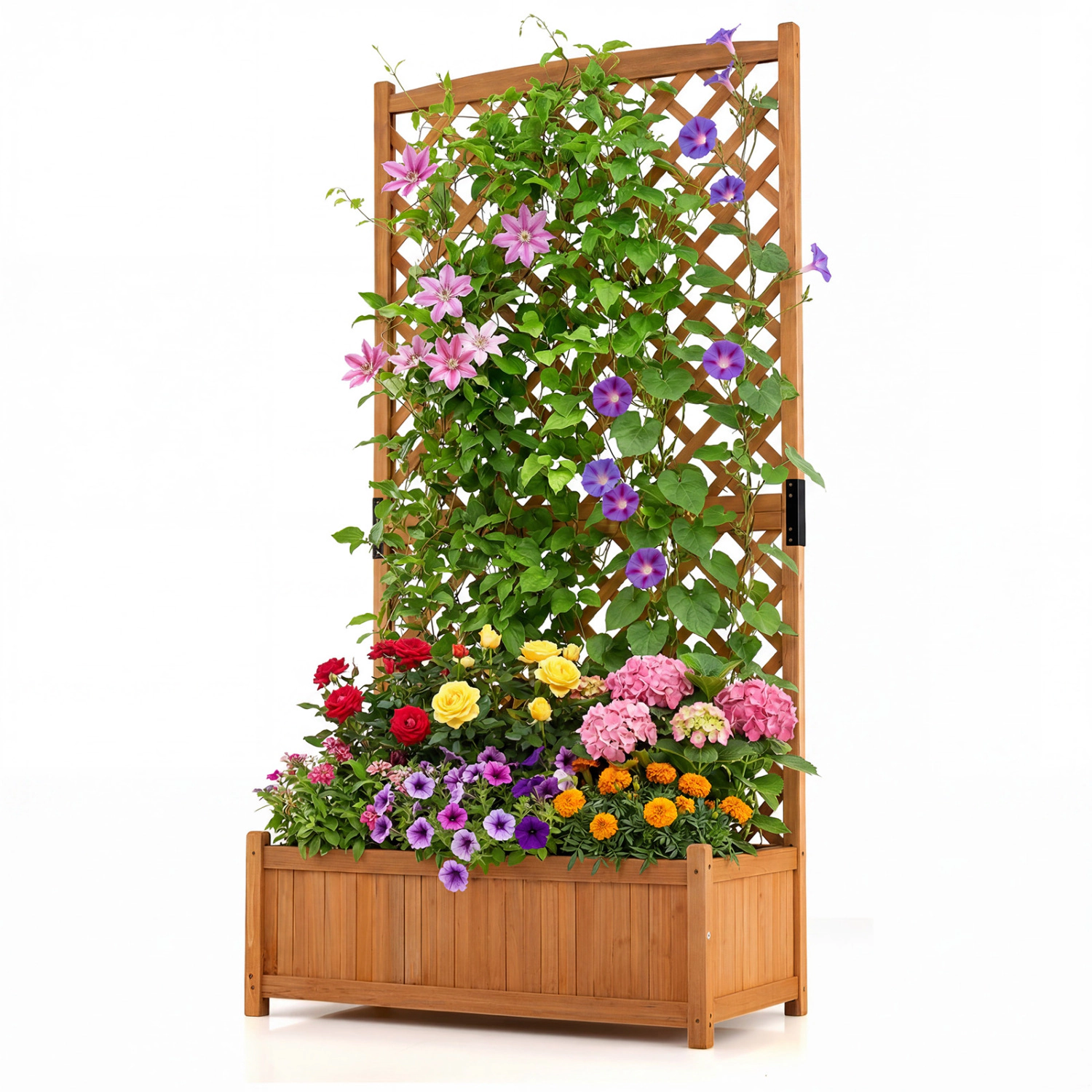 LJG Planter Raised Bed with Trellis for Plant Flower Climbing