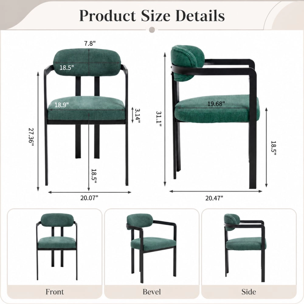 GOODSILO Upholstered Fabric Dining Side Chair
