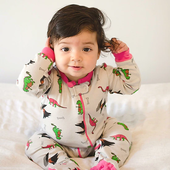 Leveret Baby Dinosaur Cotton Footed Pajamas
