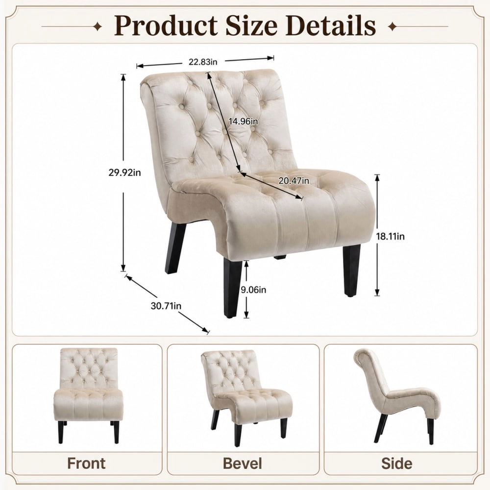 GOODSILO Upholstered Velvet Accent Chair Comfortable Seating